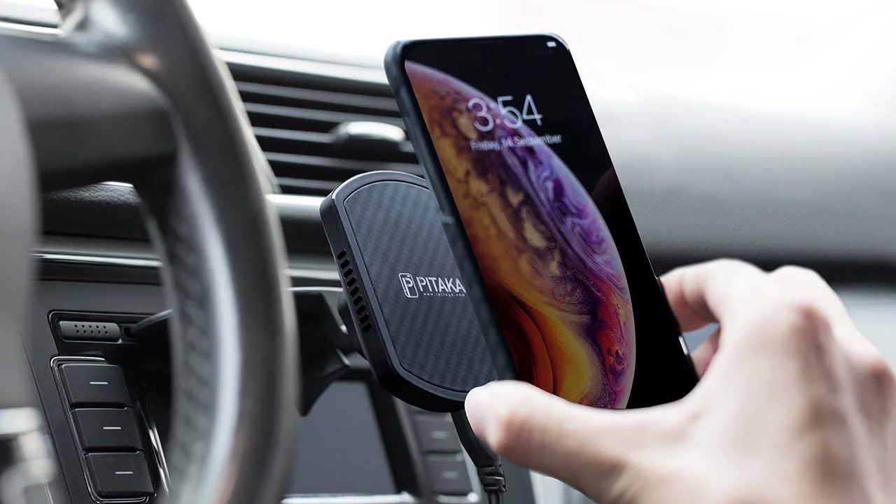 Держатель для телефона Pitaka MagEZ Qi Magnetic Car Mount Charge (Black)
