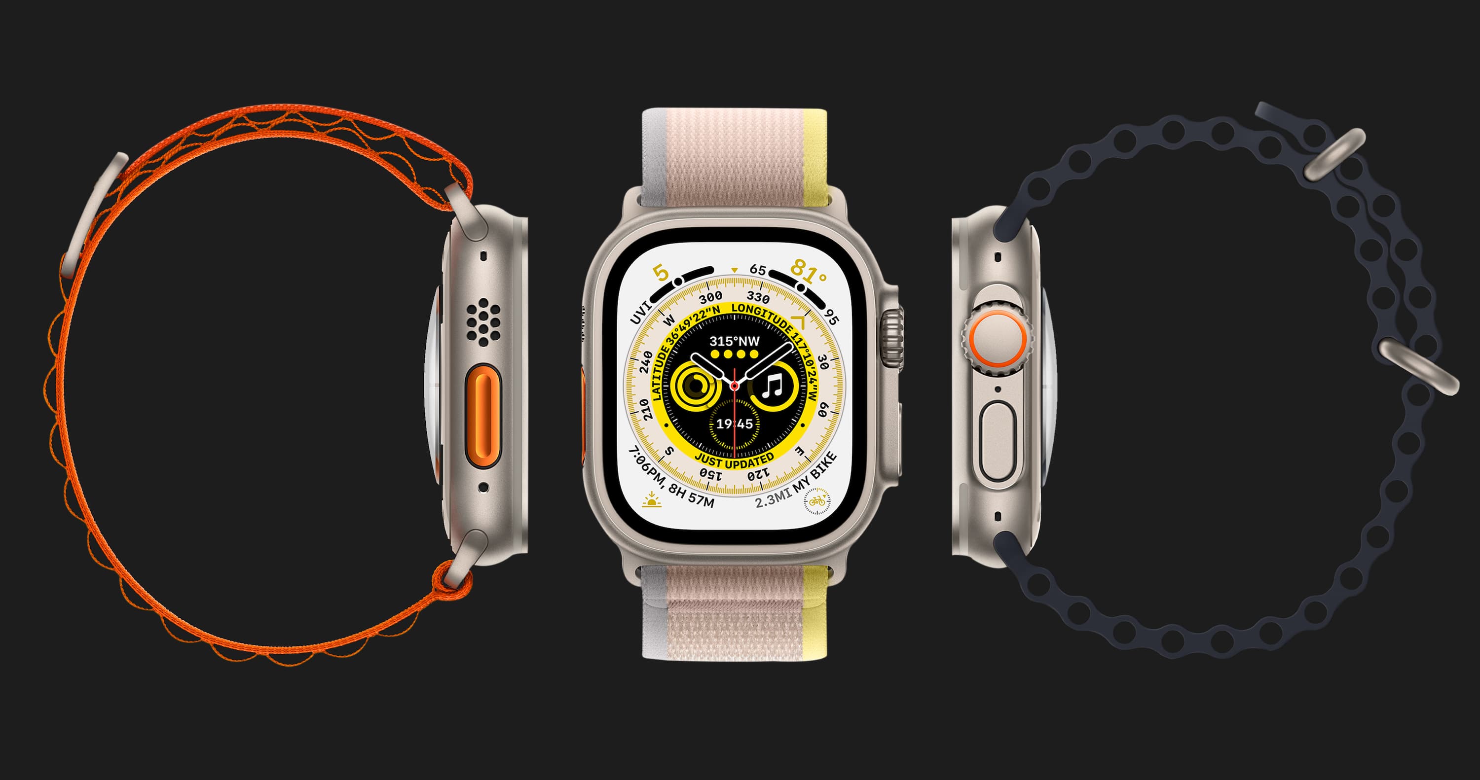 Apple Watch Ultra 49mm GPS + LTE Titanium Case with Orange Alpine Loop Large (MQFM3/MQEV3)