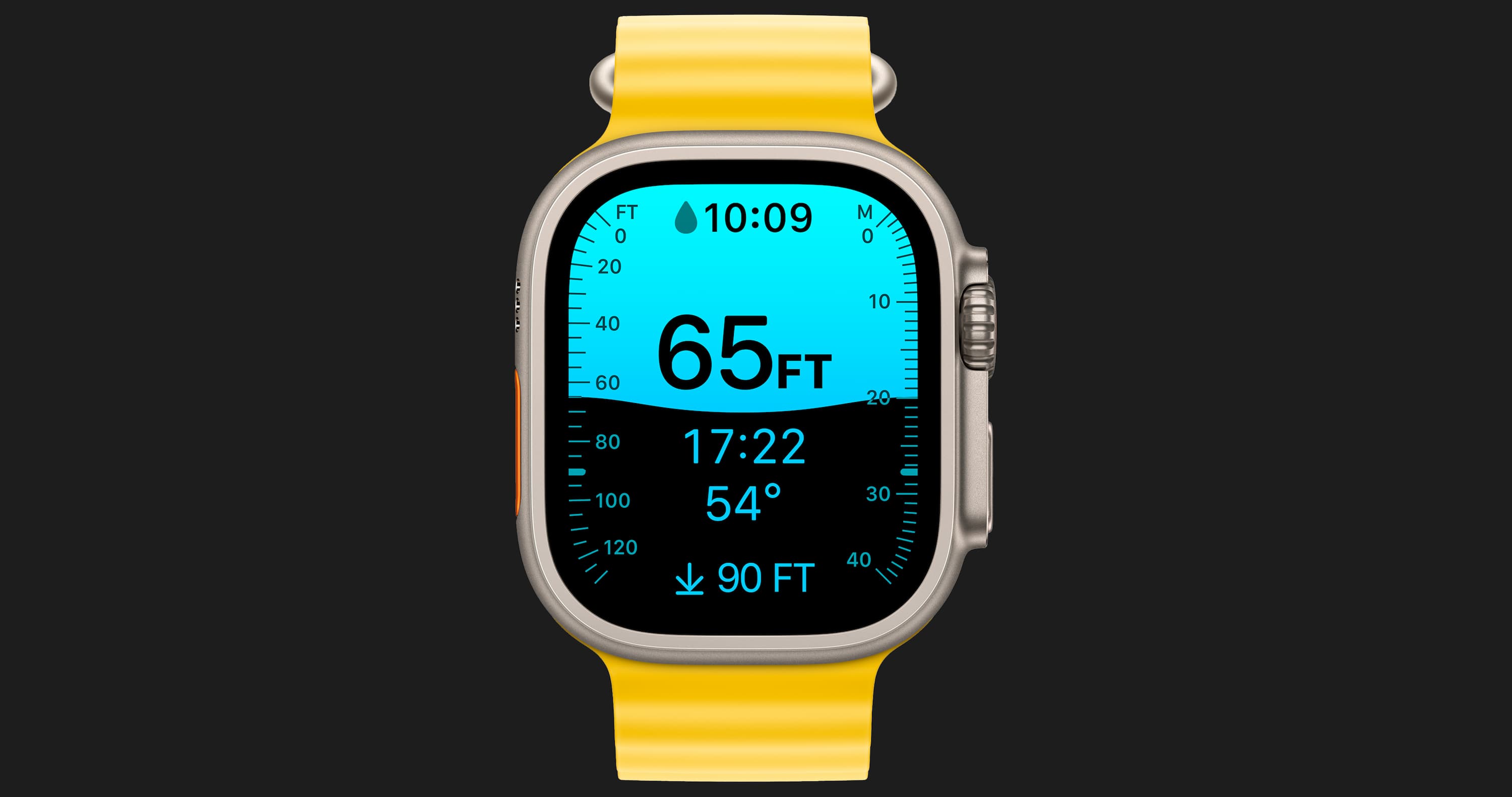 Apple Watch Ultra 49mm GPS + LTE Titanium Case with Yellow/Beige Trail Loop M/L (MQFU3/MQF23)