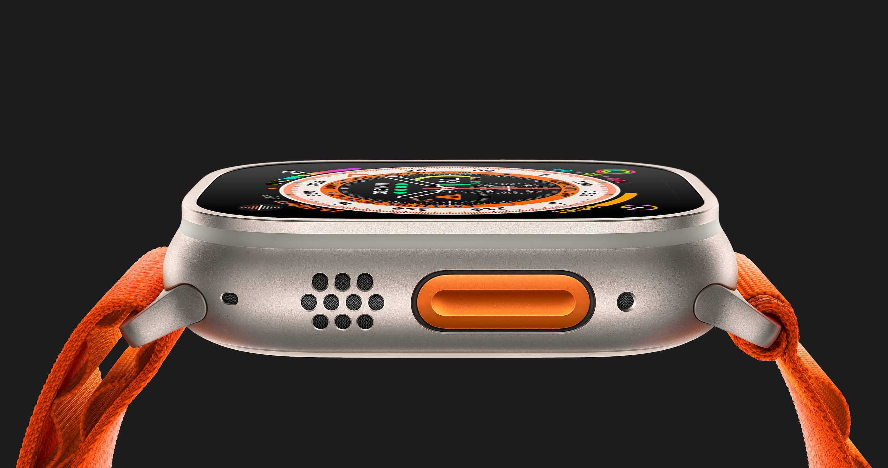 Apple Watch Ultra 49mm GPS + LTE Titanium Case with Orange Alpine Loop Large (MQFM3/MQEV3)