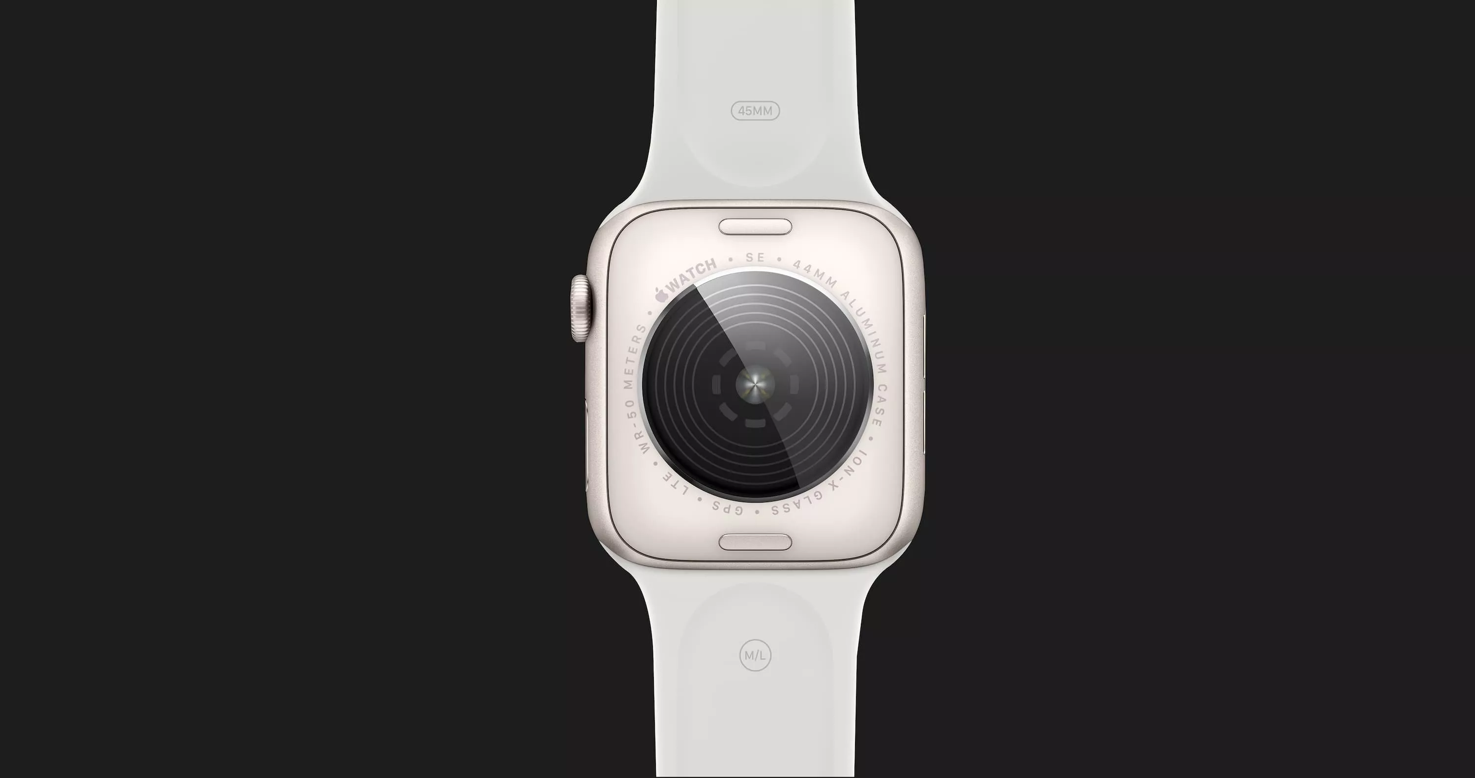 Apple Watch SE 2 44mm Starlight Aluminum Case with Starlight Sport Band (MNJX3)