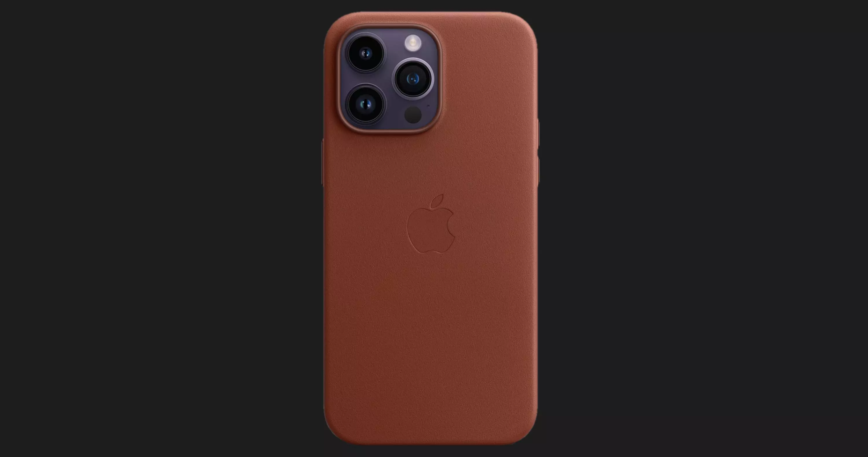 Оригинальный чехол Apple Leather Case with MagSafe для iPhone 14 (Midnight) (MPP43)