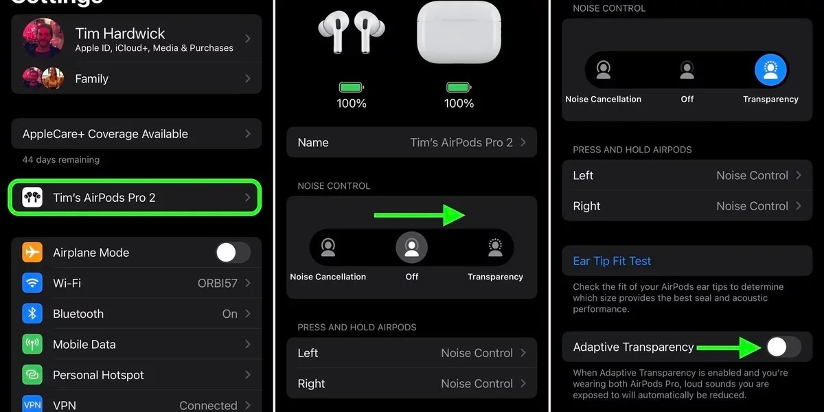 Как работает Adaptive Transparency на AirPods Pro 2?
