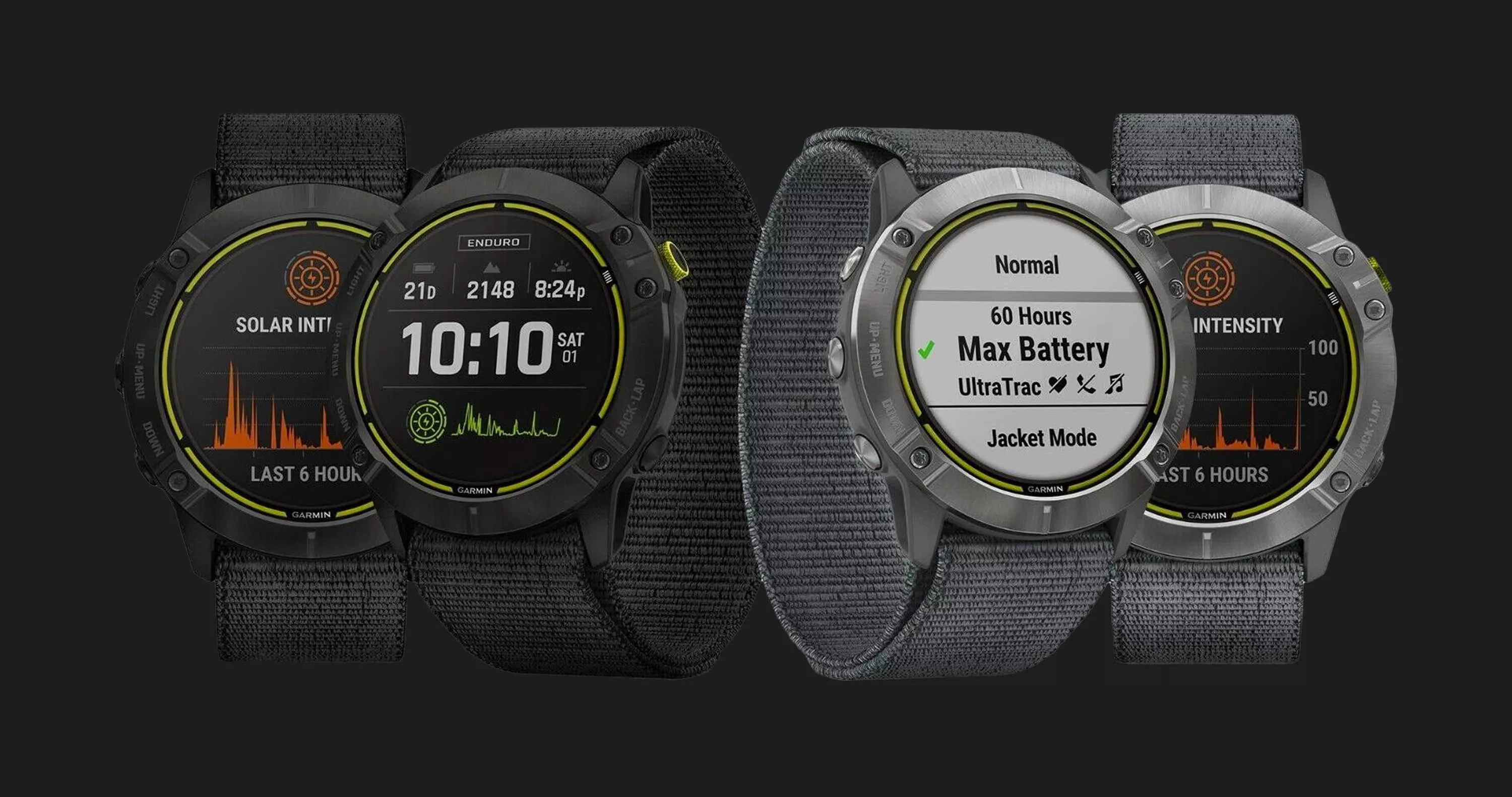 Garmin Enduro Carbon Gray DLC Titanium with Black UltraFit Nylon Strap