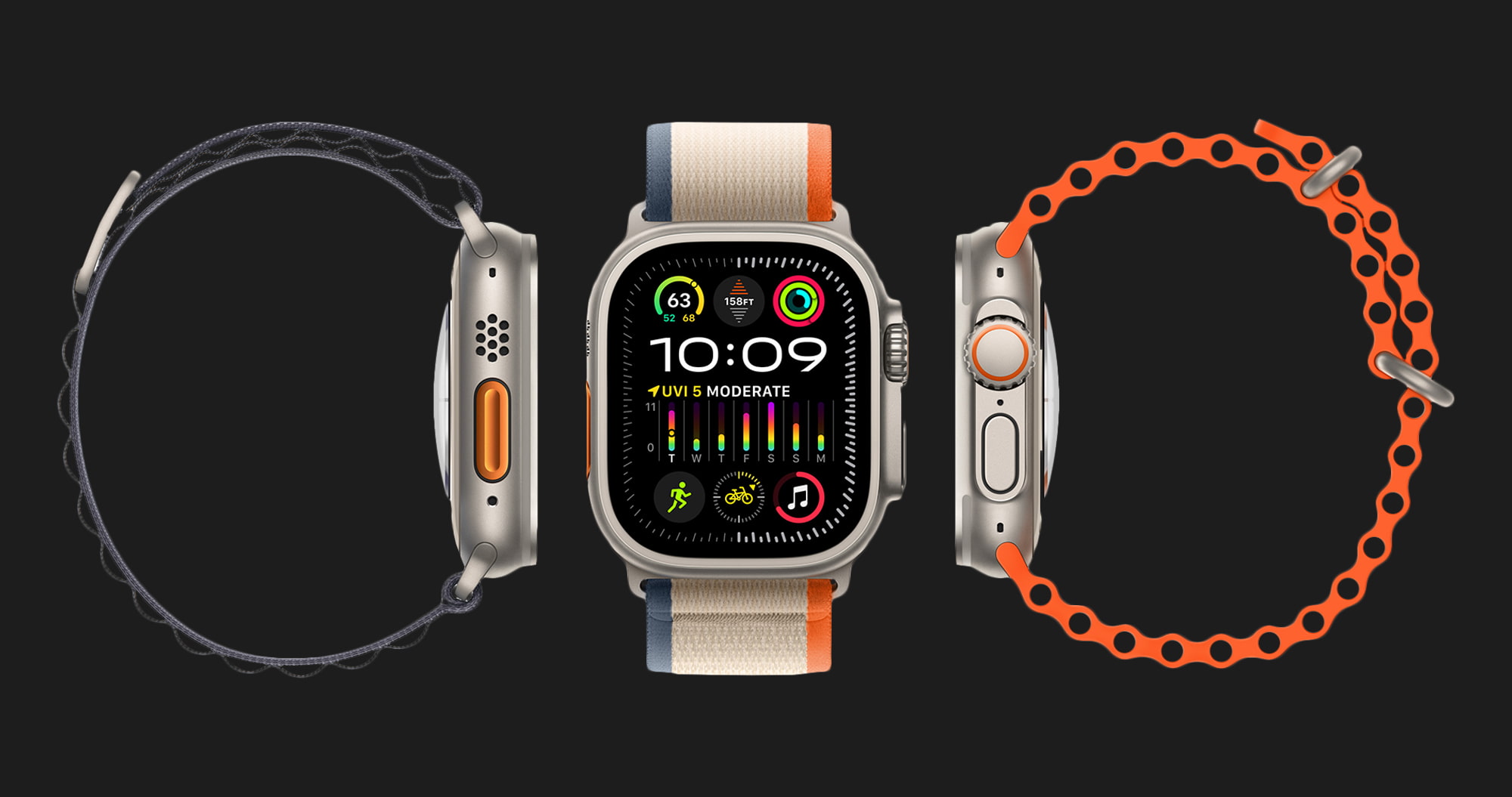 Apple Watch Ultra 2 49mm GPS + LTE Titanium Case with Orange Ocean Band (MREH3)