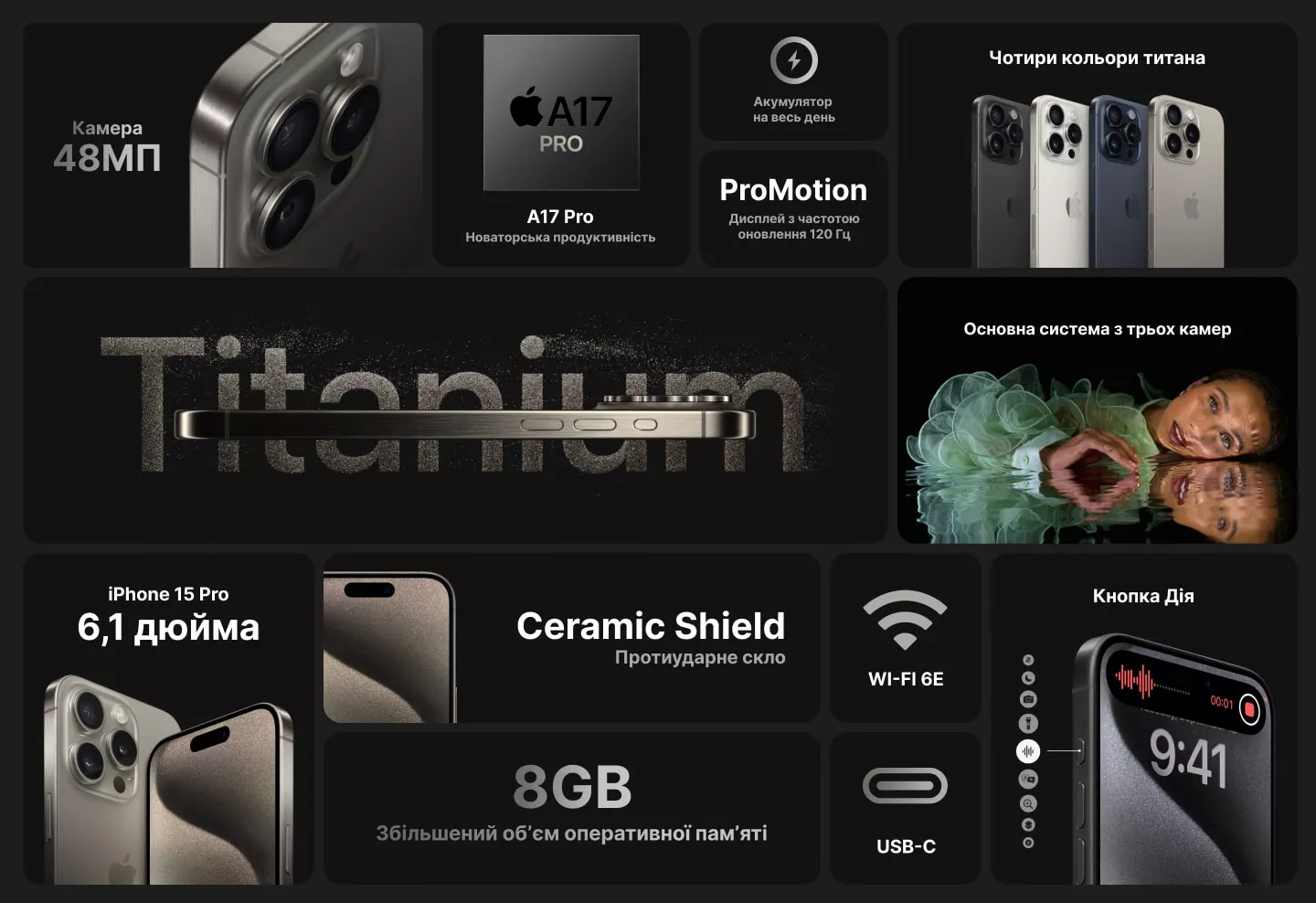 Apple iPhone 15 Pro 256GB (Black Titanium) (e-Sim)