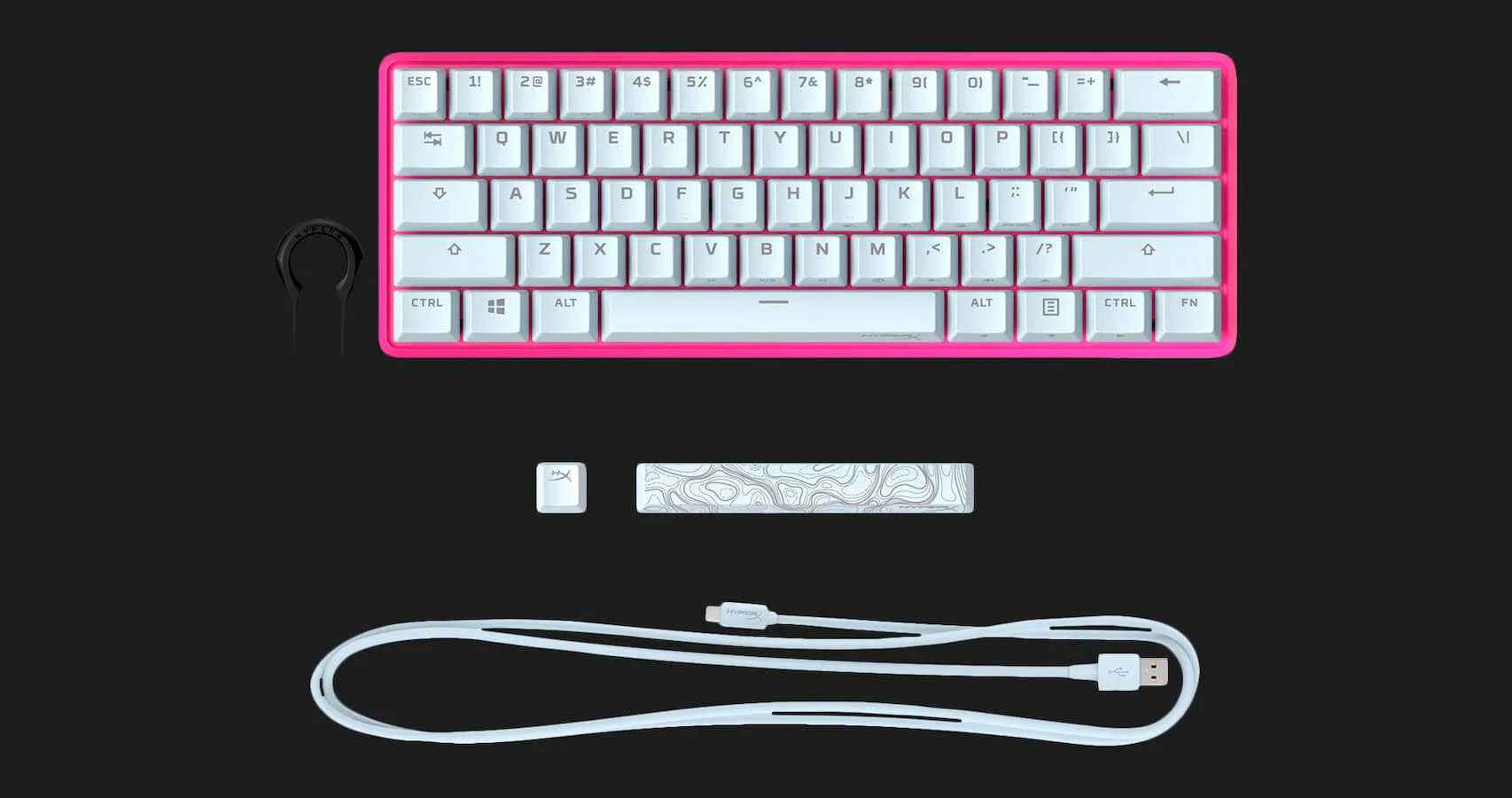 Клавіатура ігрова HyperX Alloy Origin 60 Red USB RGB ENG/RU (Pink)
