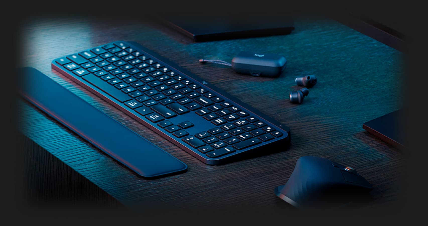 Клавиатура беспроводная Logitech MX Keys S Plus (Palm Rest Graphite)
