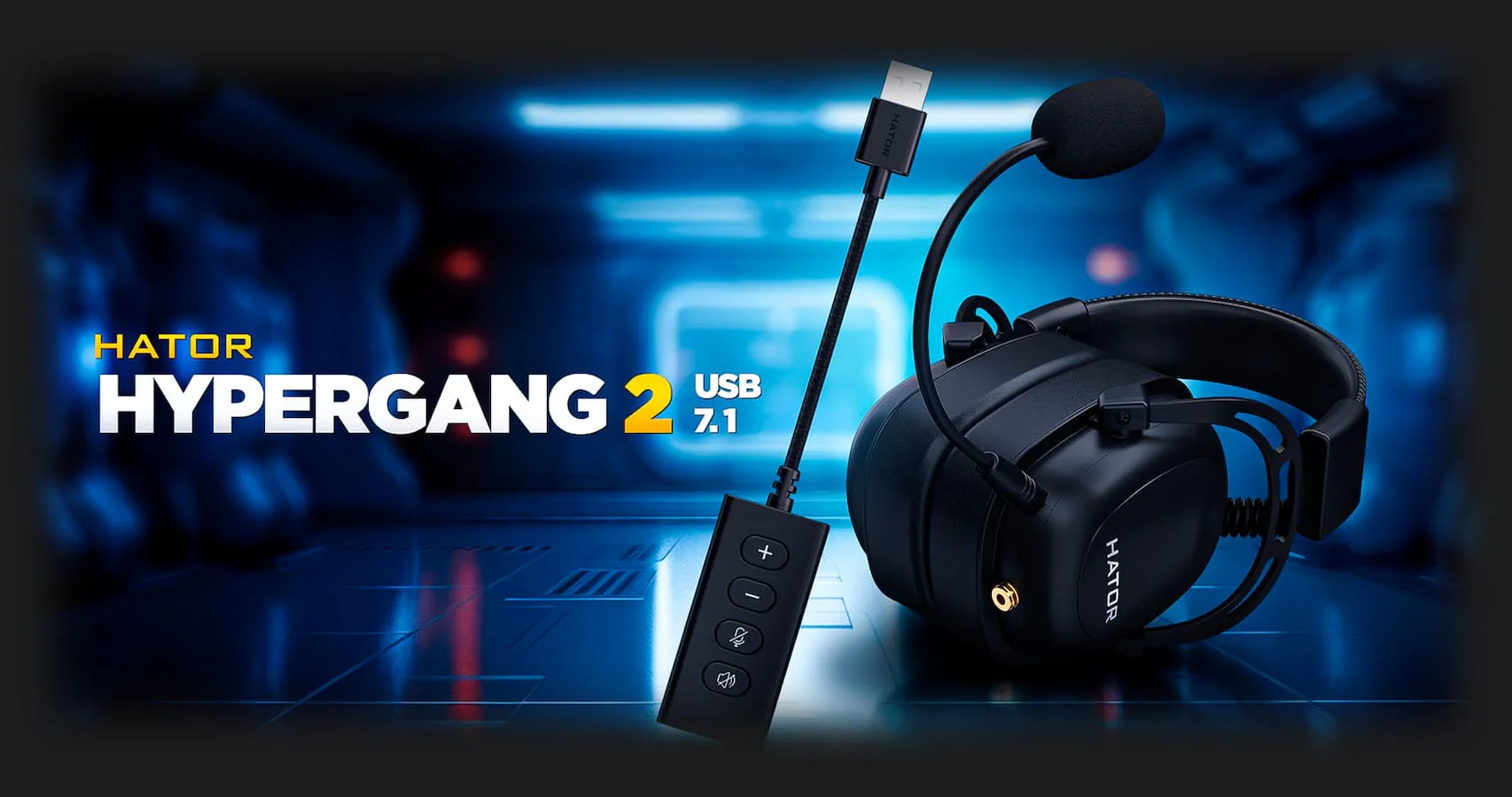 Ігрова гарнітура HATOR Hypergang 2 USB 7.1 (Black)