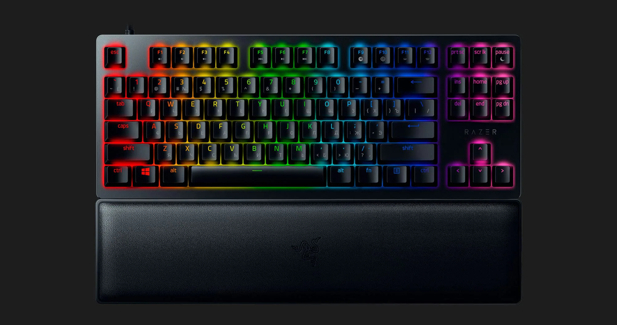 Клавіатура ігрова Razer Huntsman V2 Tenkeyless RGB Purple Switch (Black) (RZ03-03941400-R3R1) (UA)