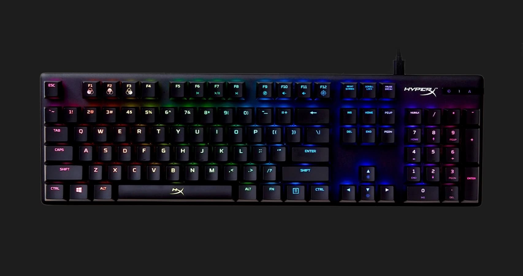 Клавіатура ігрова HyperX Alloy Origins Aqua USB RGB PBT (Black)