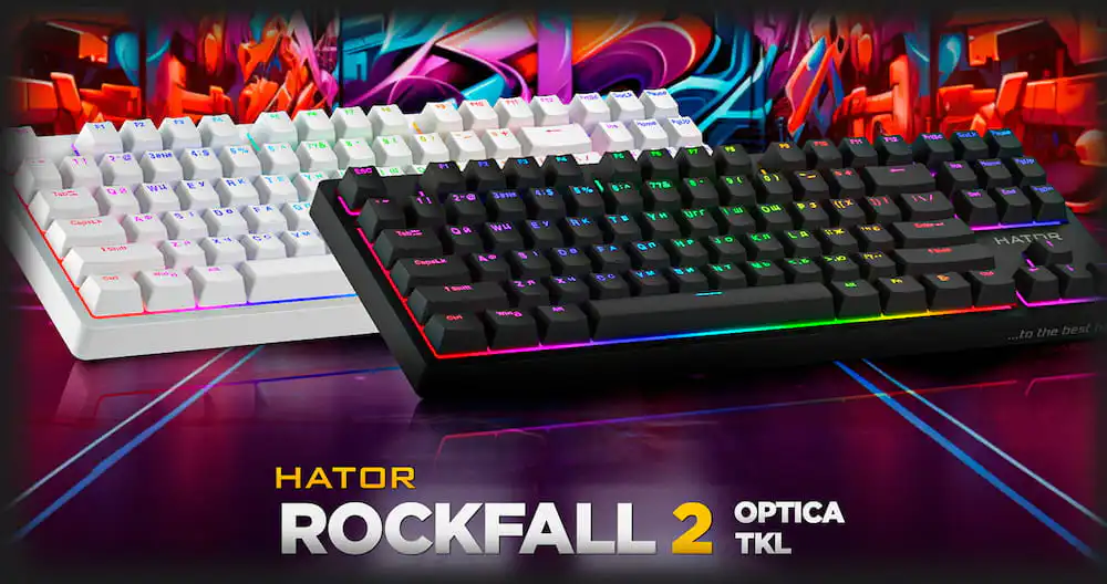 Клавиатура механическая Hator Rockfall 2 Optica TKL (White)