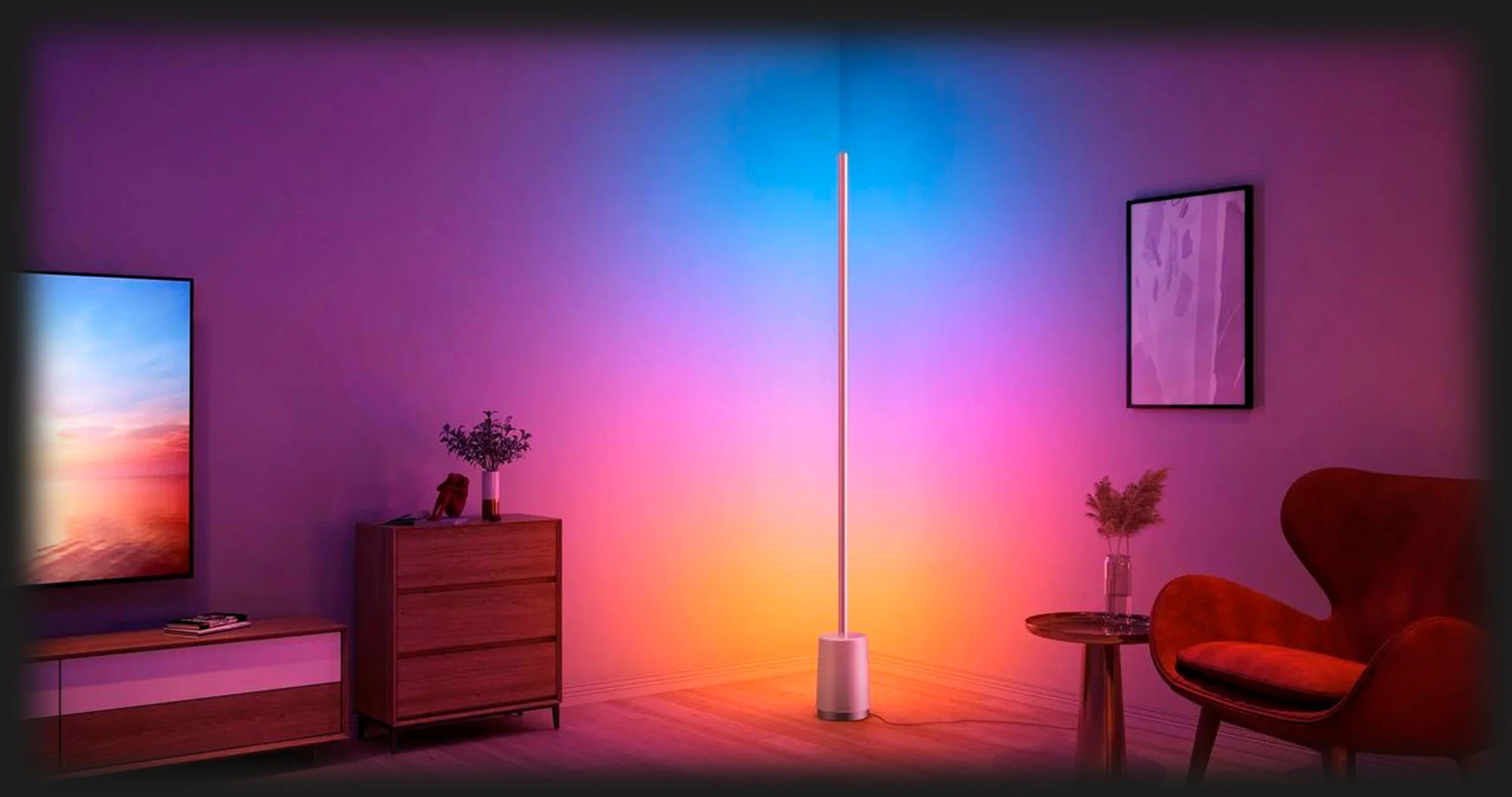 Настольный светильник умный Govee H6072 Lyra RGBICWW Corner Floor Lamp (White)