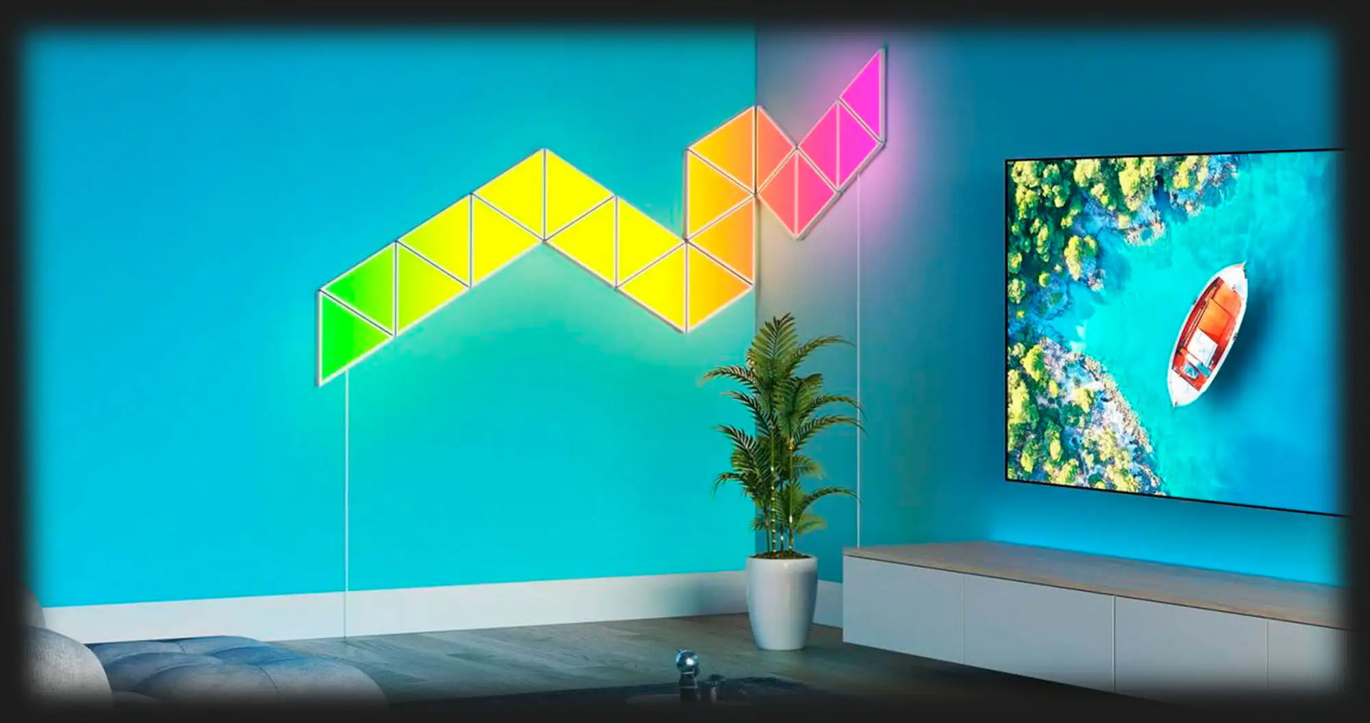 Набір настінних світильників Govee H6067 Tri-angle Light Panels 10шт RGB (White)
