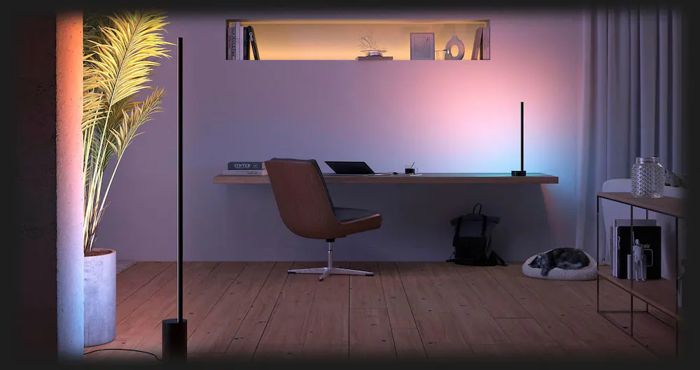 Умный торшер Philips Hue Signe, 2000K-6500K, RGB, Gradient, ZigBee, регулировка яркости, 145см, (Black)