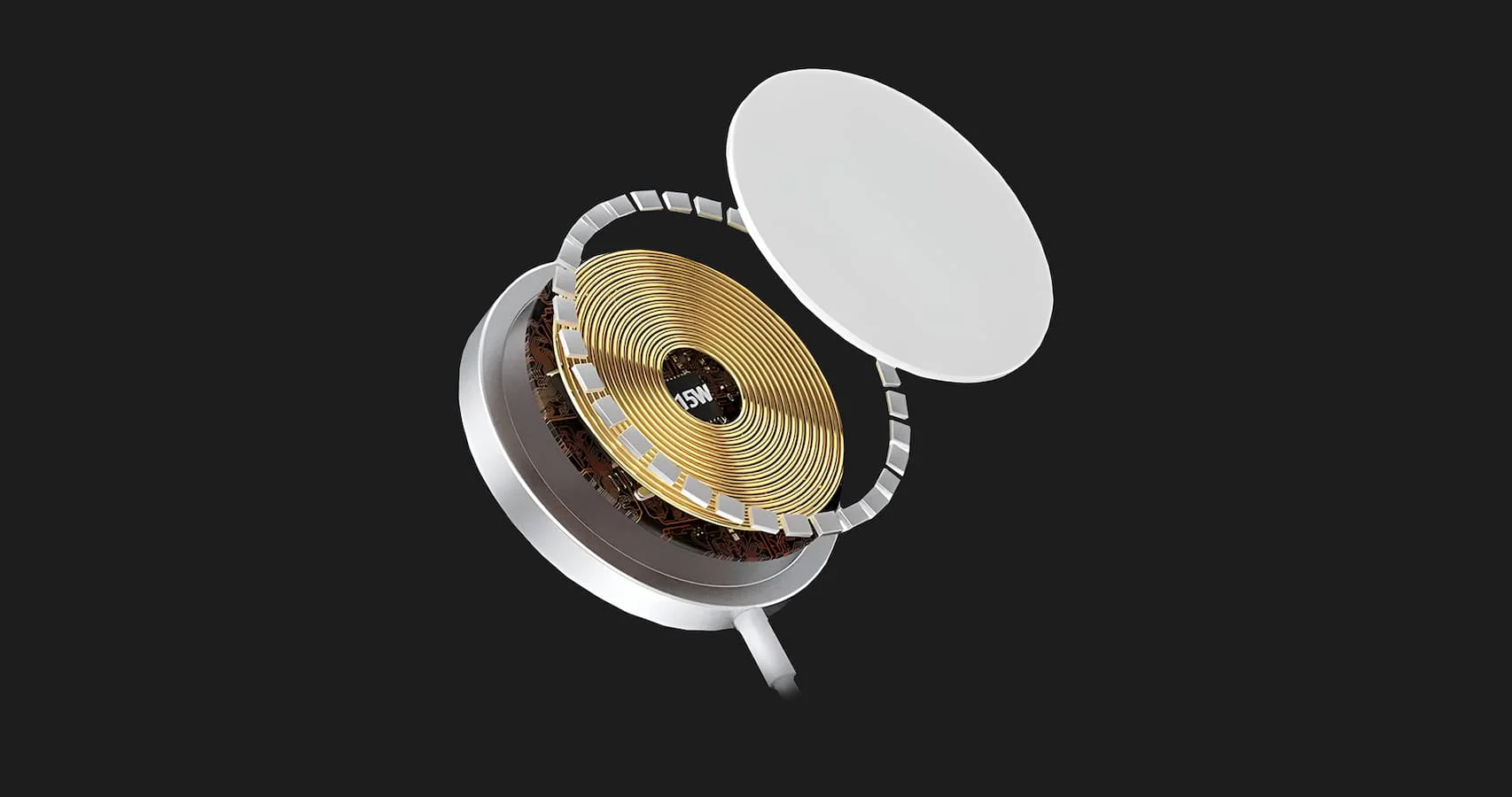 Безпровідна зарядка WiWU Wi-W009 15W Wireless Charger (White)