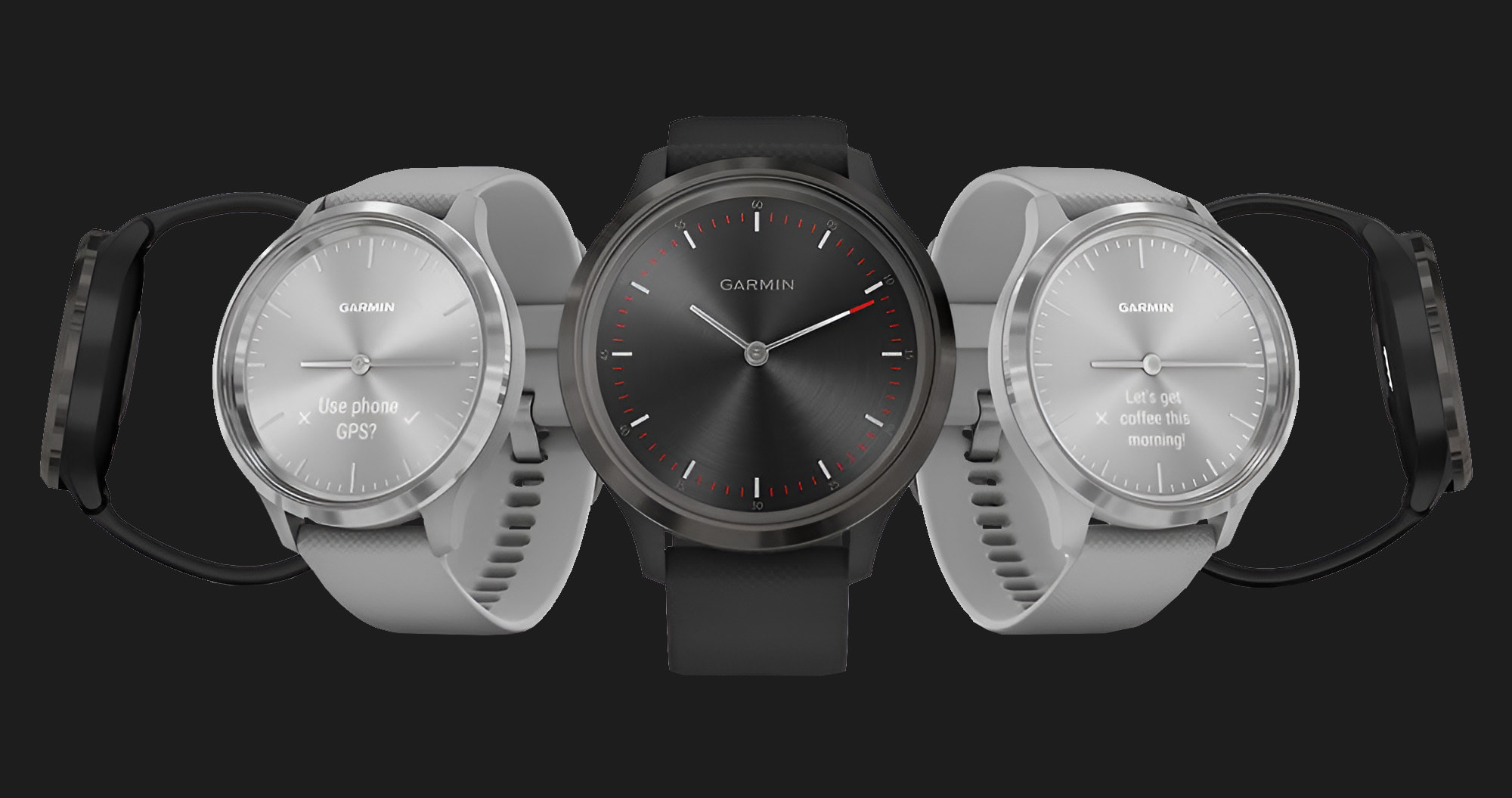 Garmin Vivomove 3 Silver Stainless Steel Bezel with Powder Gray Case and Silicone Band