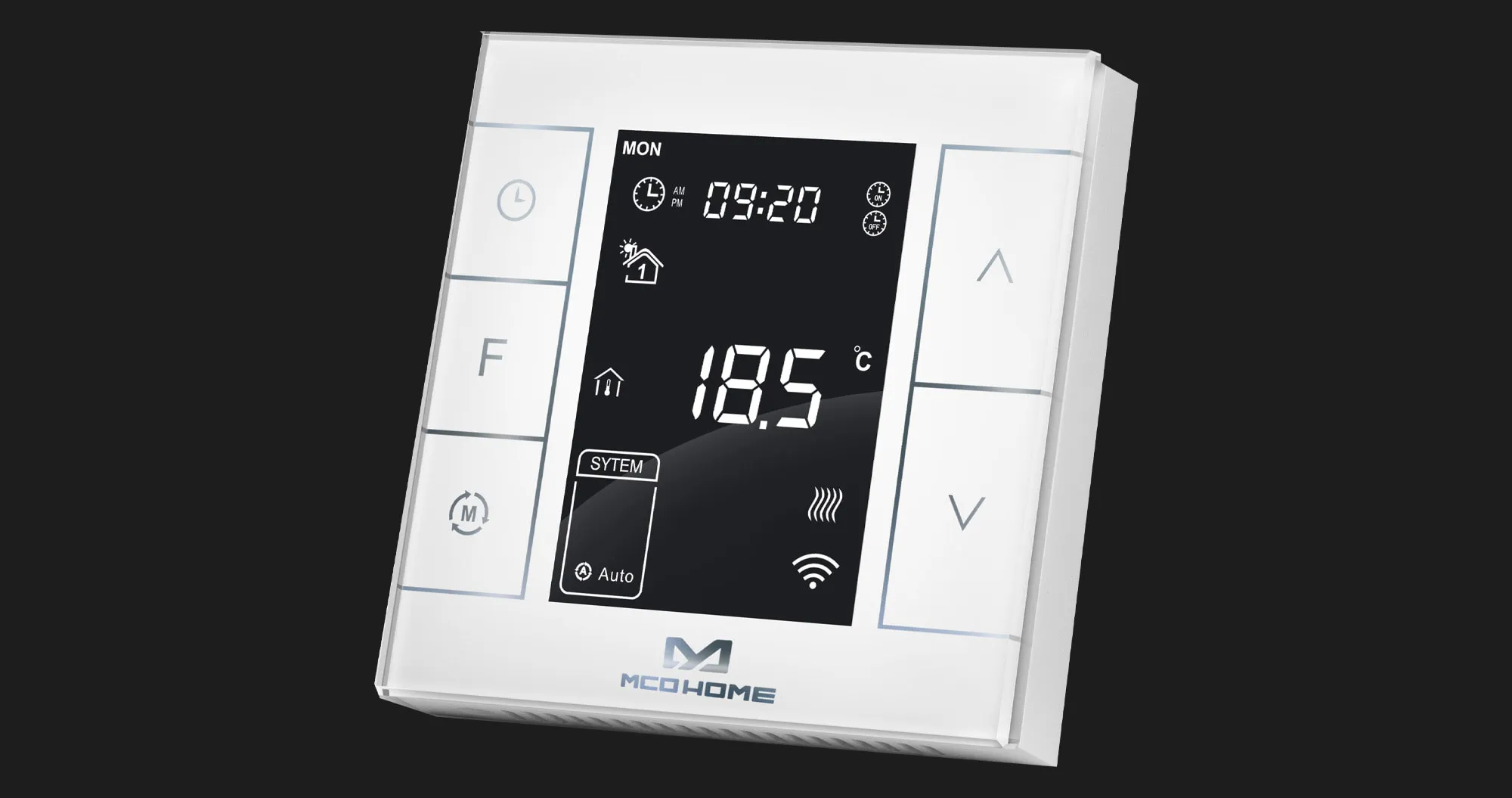 Термостат водяного опалення MCO Home з датчиком вологості (White)