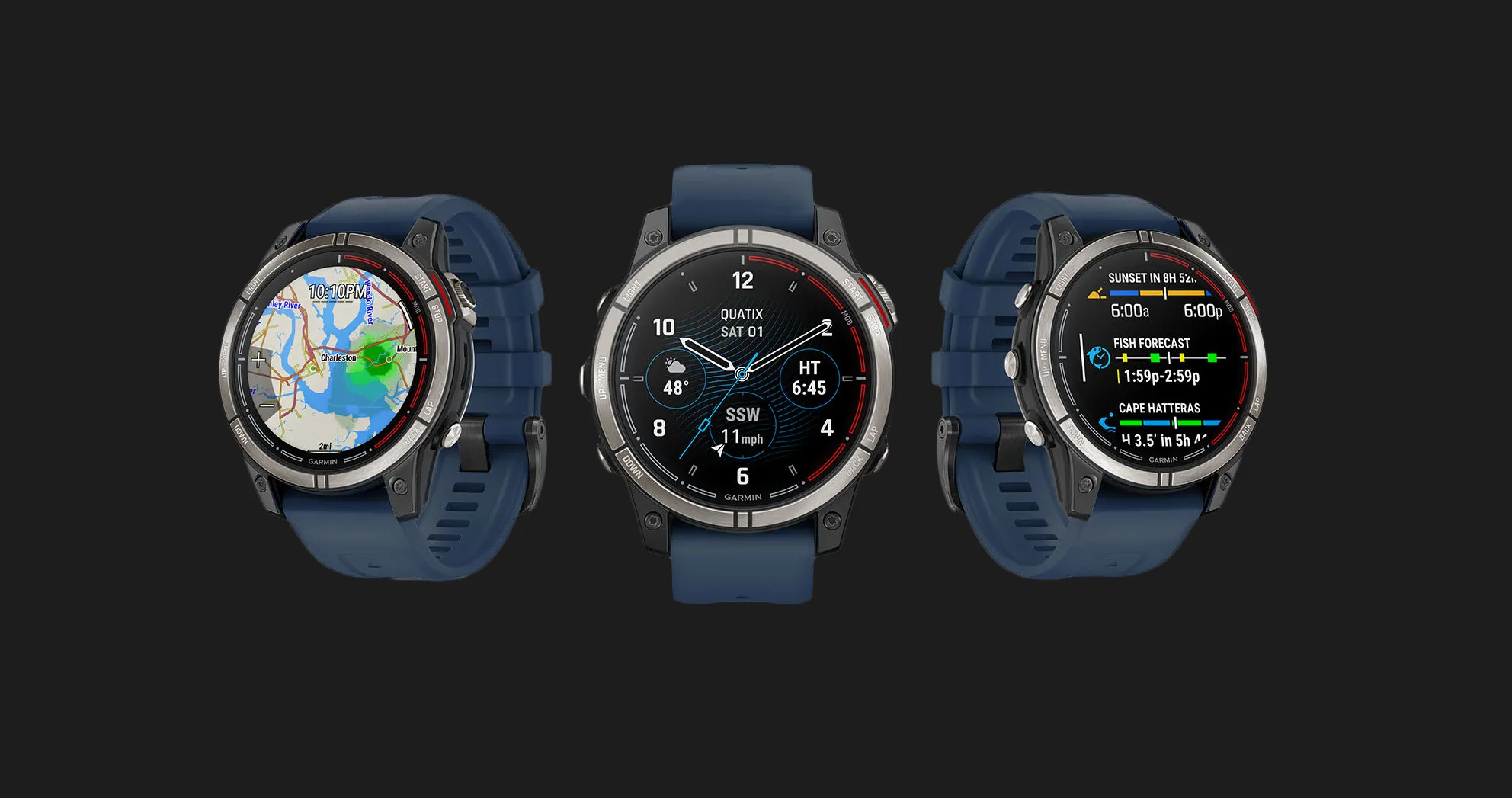 Garmin Quatix 7 Pro AMOLED Edition Marine GPS Smartwatch with Captain Blue Band
