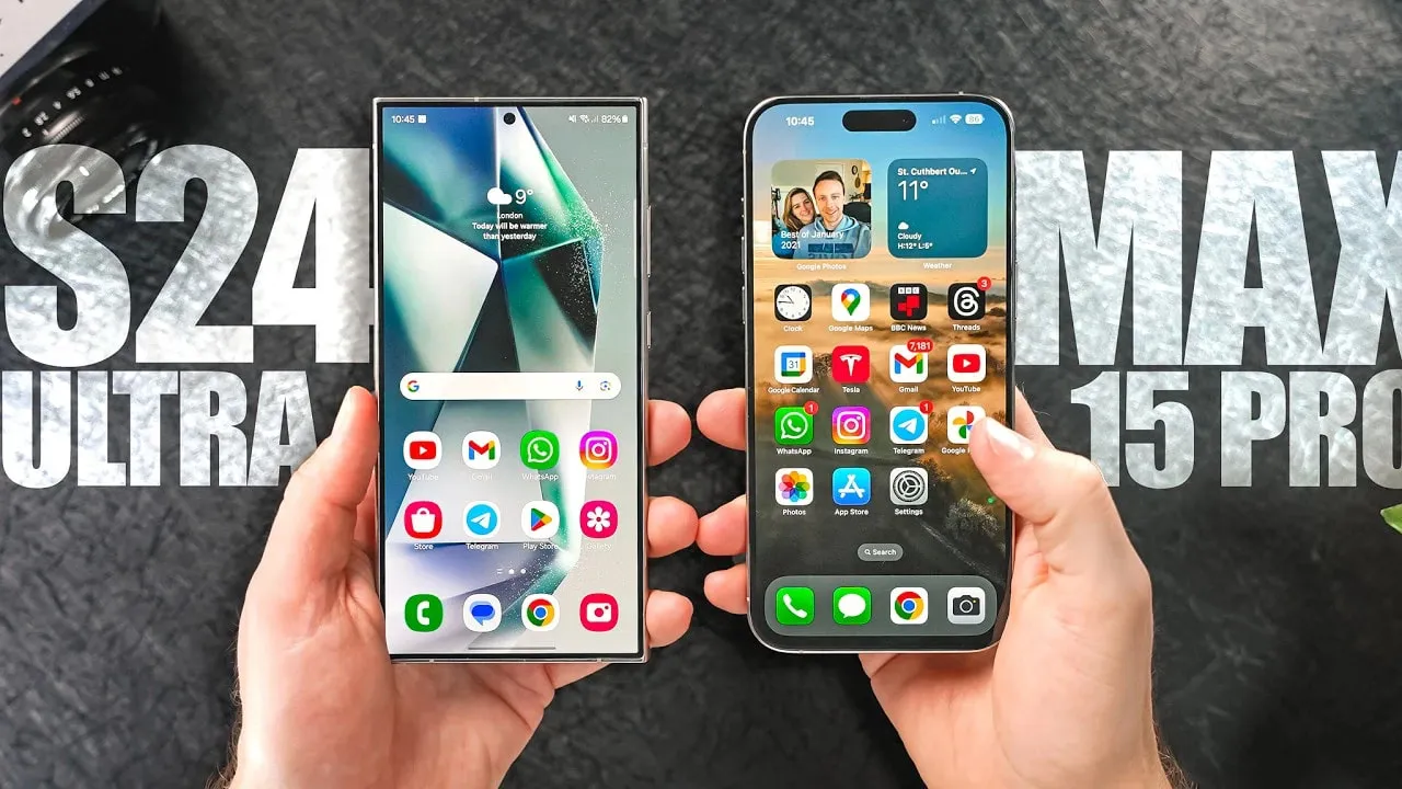 Порівняння Iphone 15 Pro Max та Samsung Galaxy S24 Ultra