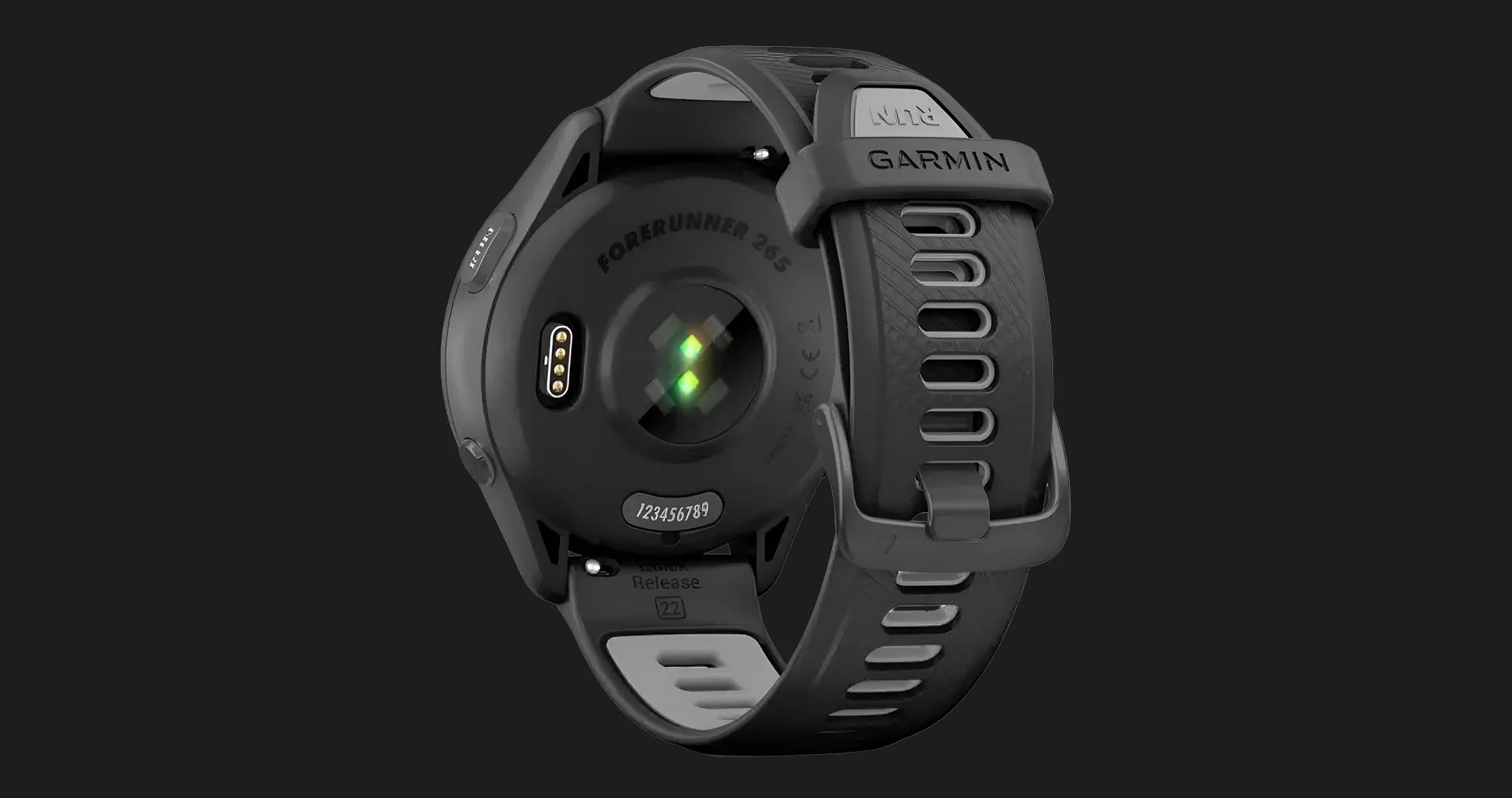 Garmin Forerunner 265 Black Bezel and Case with Black/Powder Gray Silicone Band