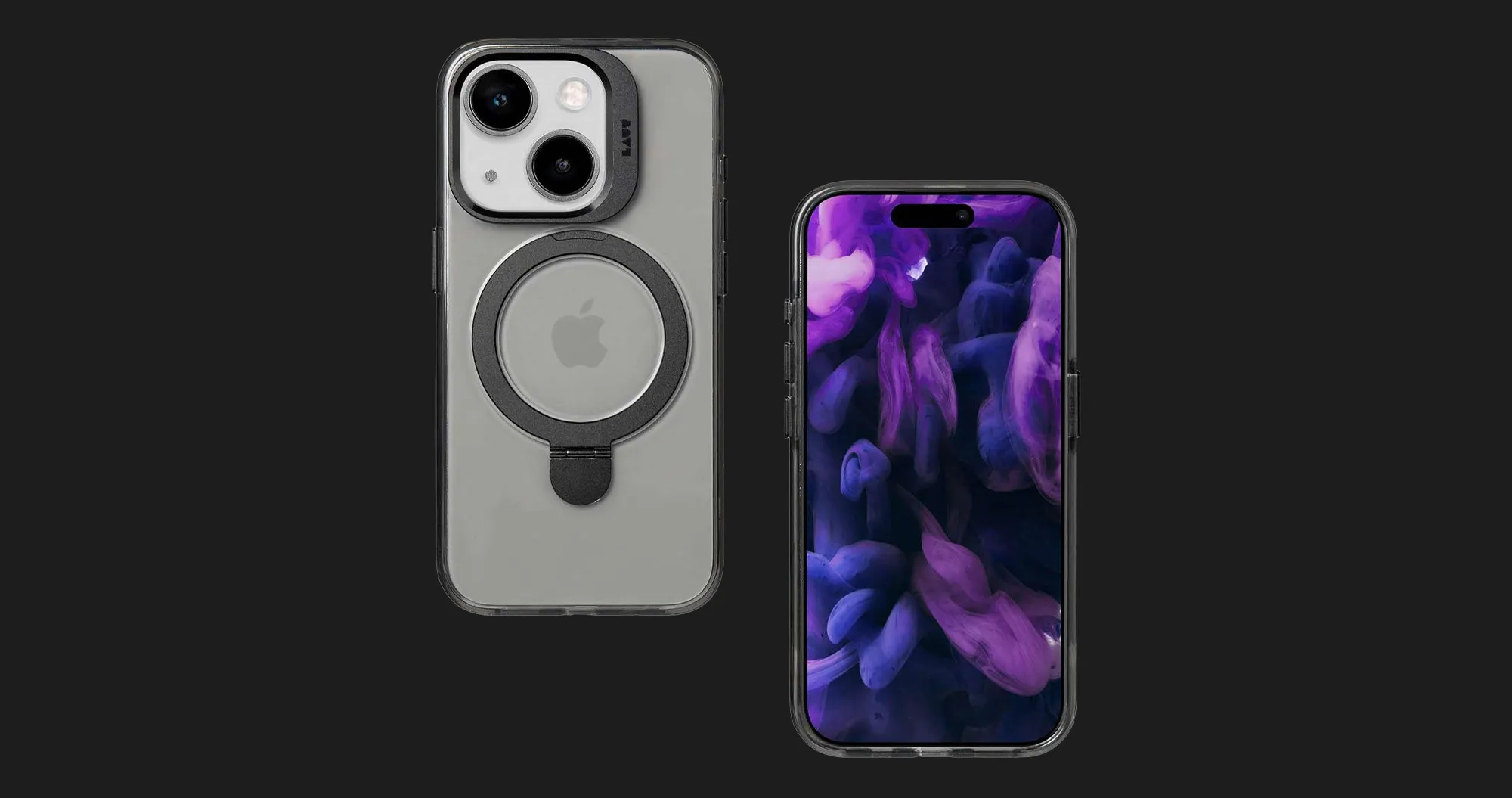 Чехол LAUT Revive Prop Case MagSafe для iPhone 15 (Crystal Black)