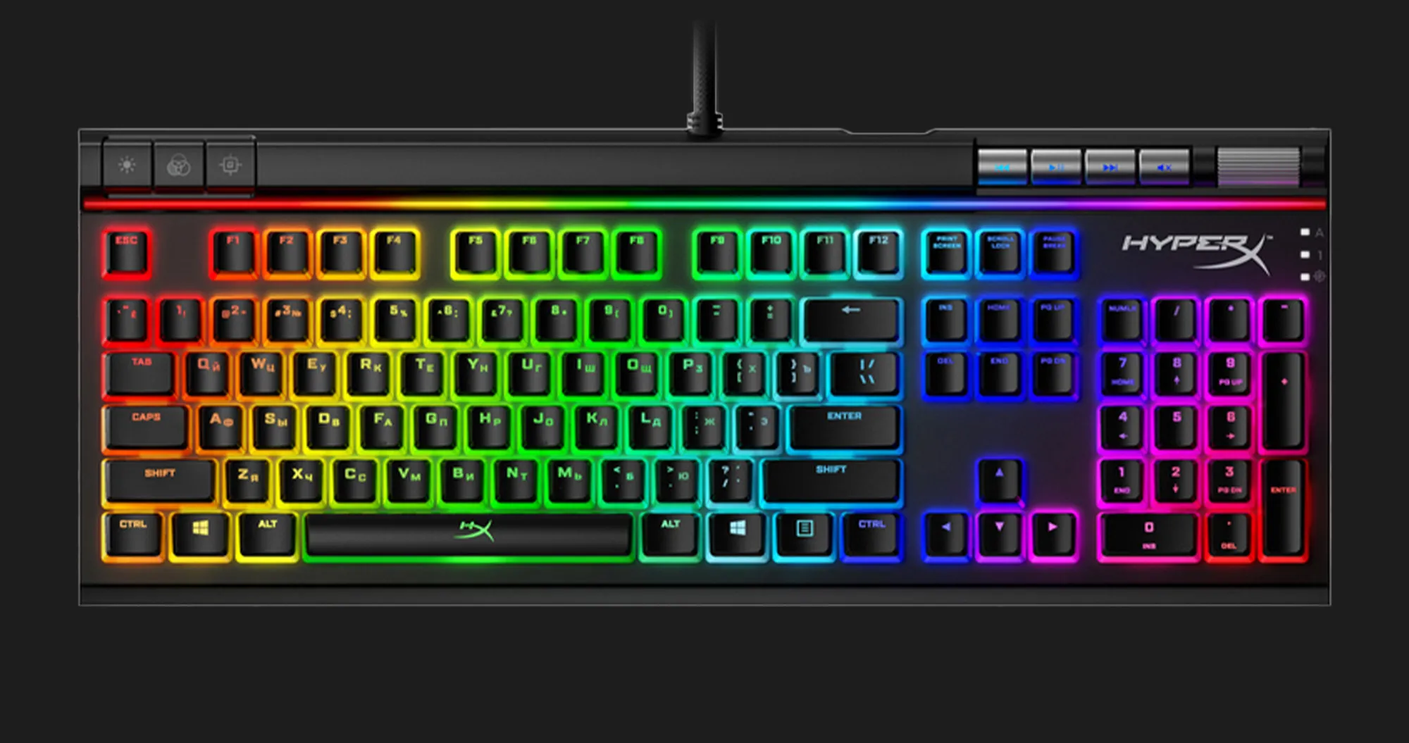 Клавіатура ігрова HyperX Alloy Elite 2.0 Red USB RGB (Black) (UA)