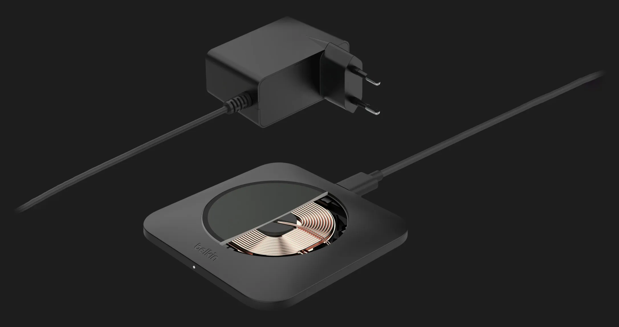 Беспроводная зарядка Belkin Pad Easy Align, 15W (Black)