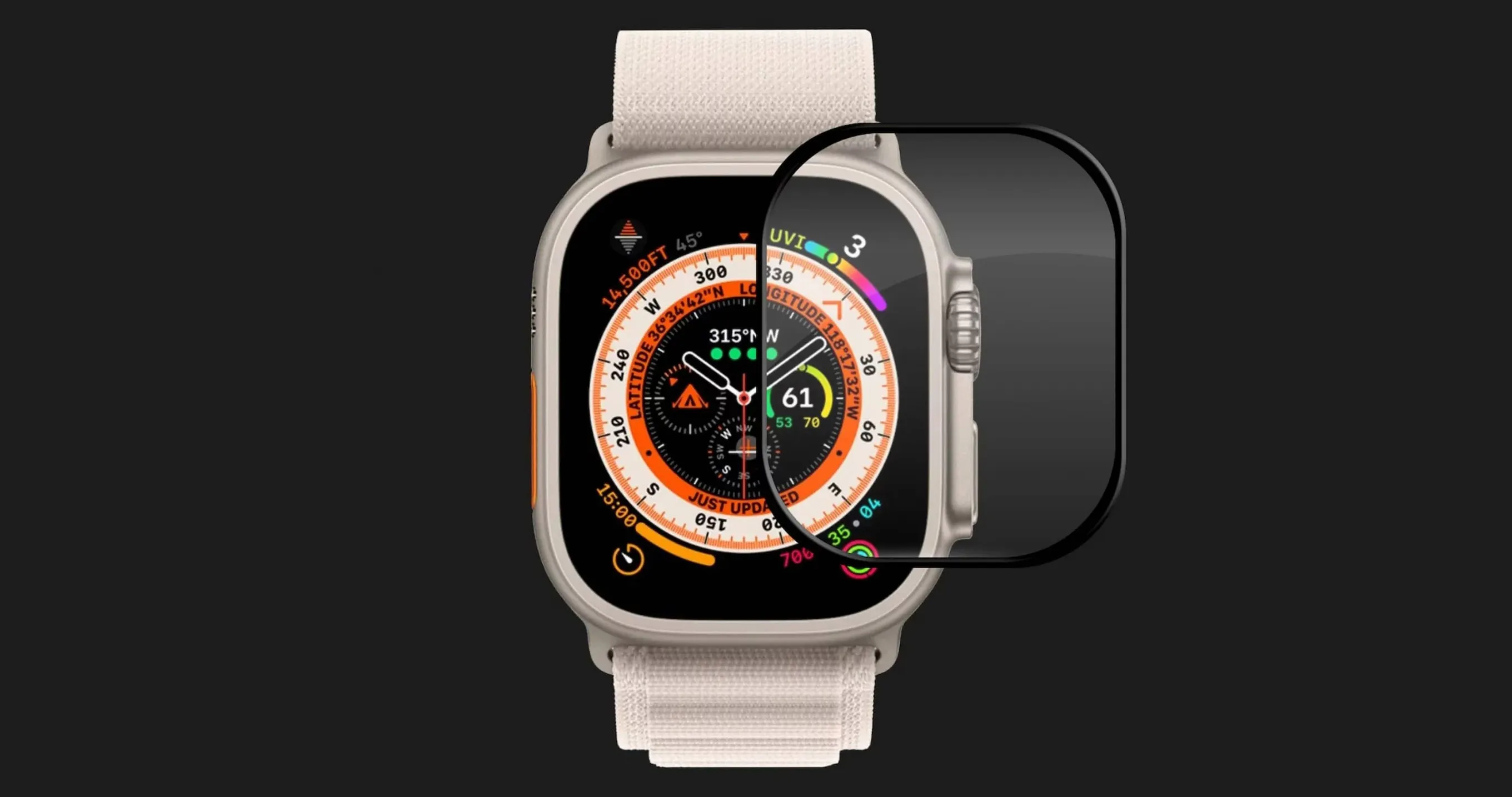 Захисне скло ZK Full Glass для Apple Watch Ultra (49mm)