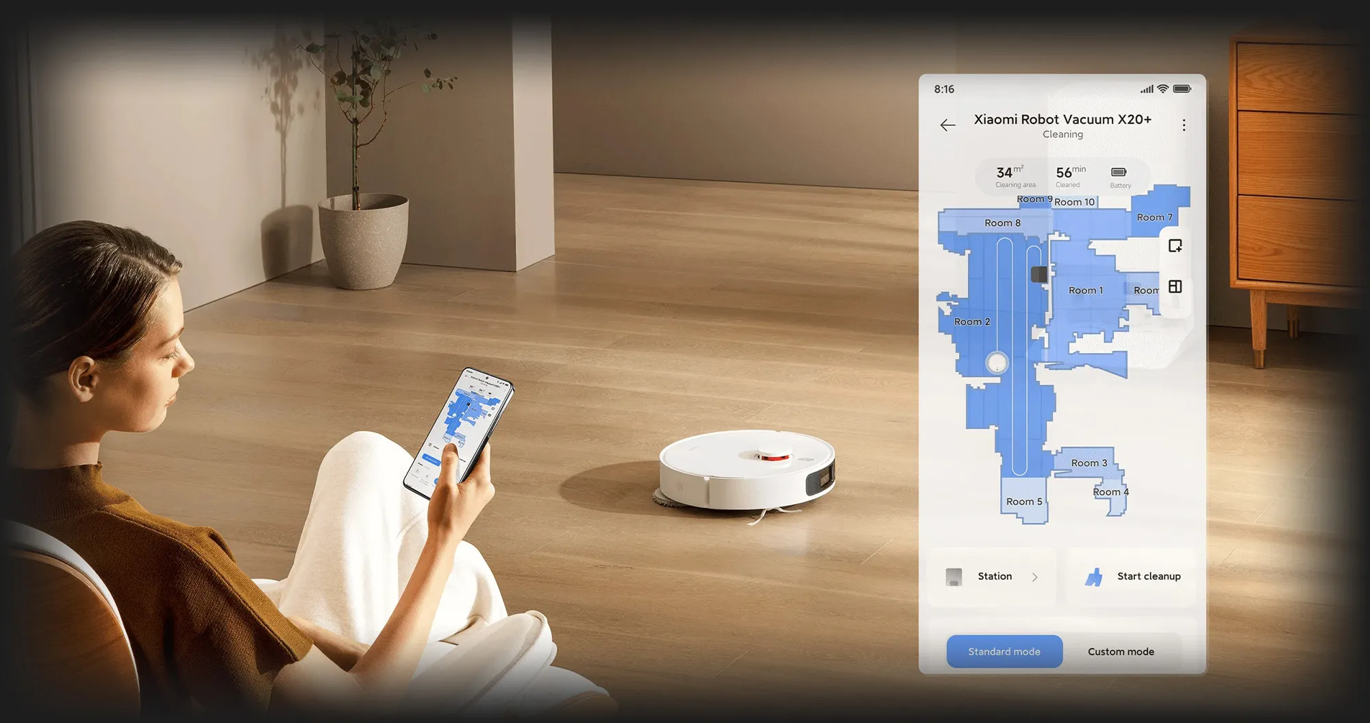 Робот-пилосос Xiaomi Robot Vacuum X20+ (White) (EU)
