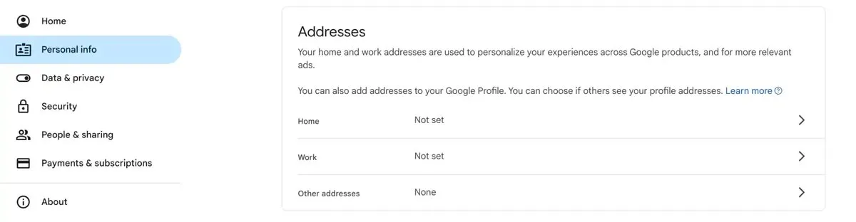 Новая функция Google: централизованное управление адресами на одной вкладке