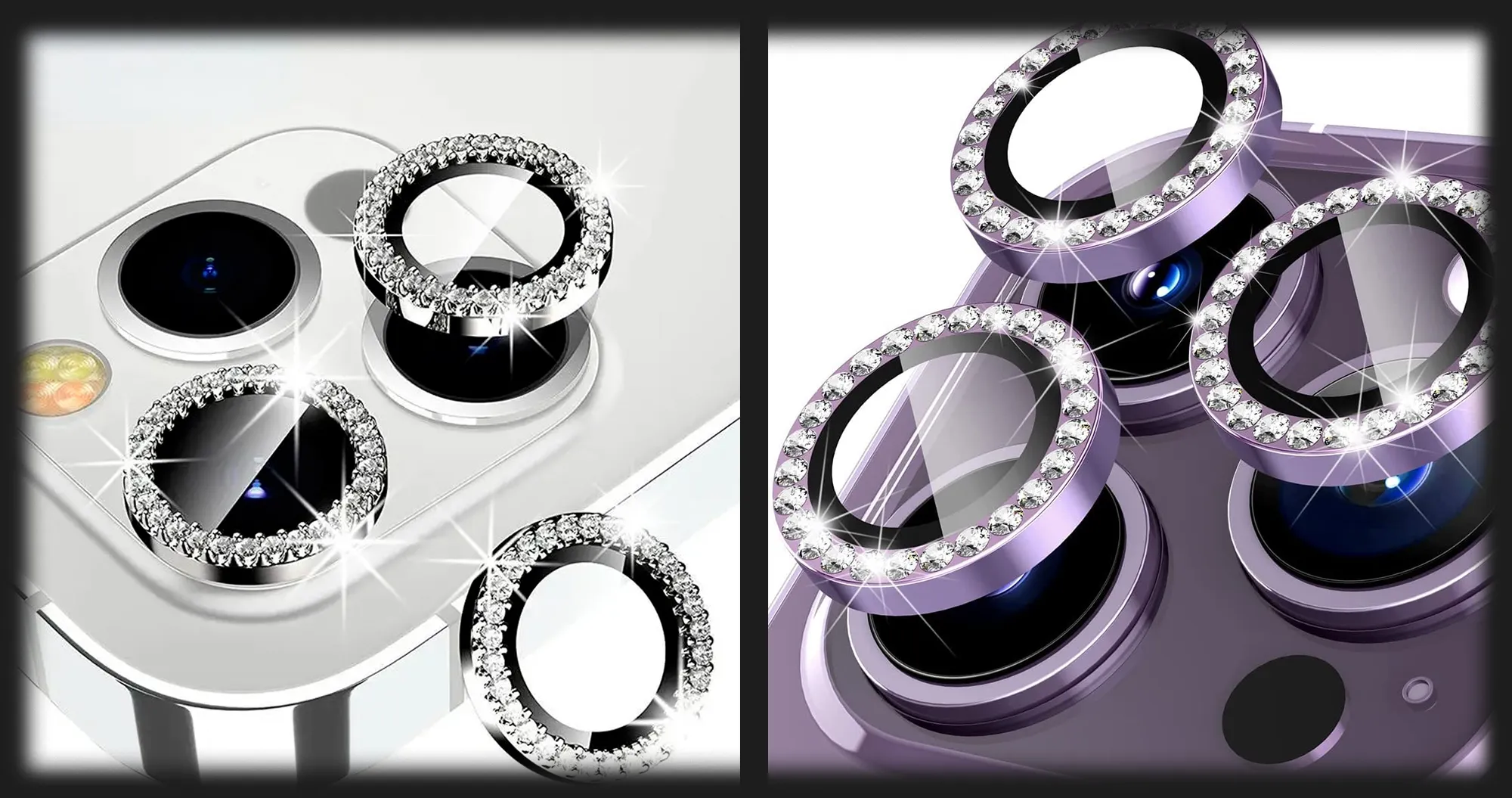 Защитное стекло iLera Glitter Lens для камеры iPhone 13 Pro/13 Pro Max (Graphite)