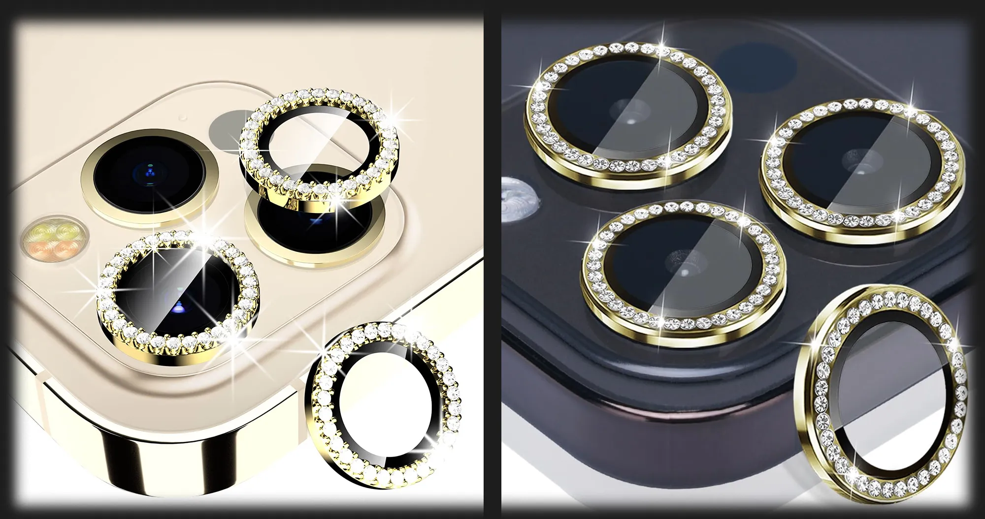 Защитное стекло iLera Glitter Lens для камеры iPhone 13 Pro/13 Pro Max (Graphite)