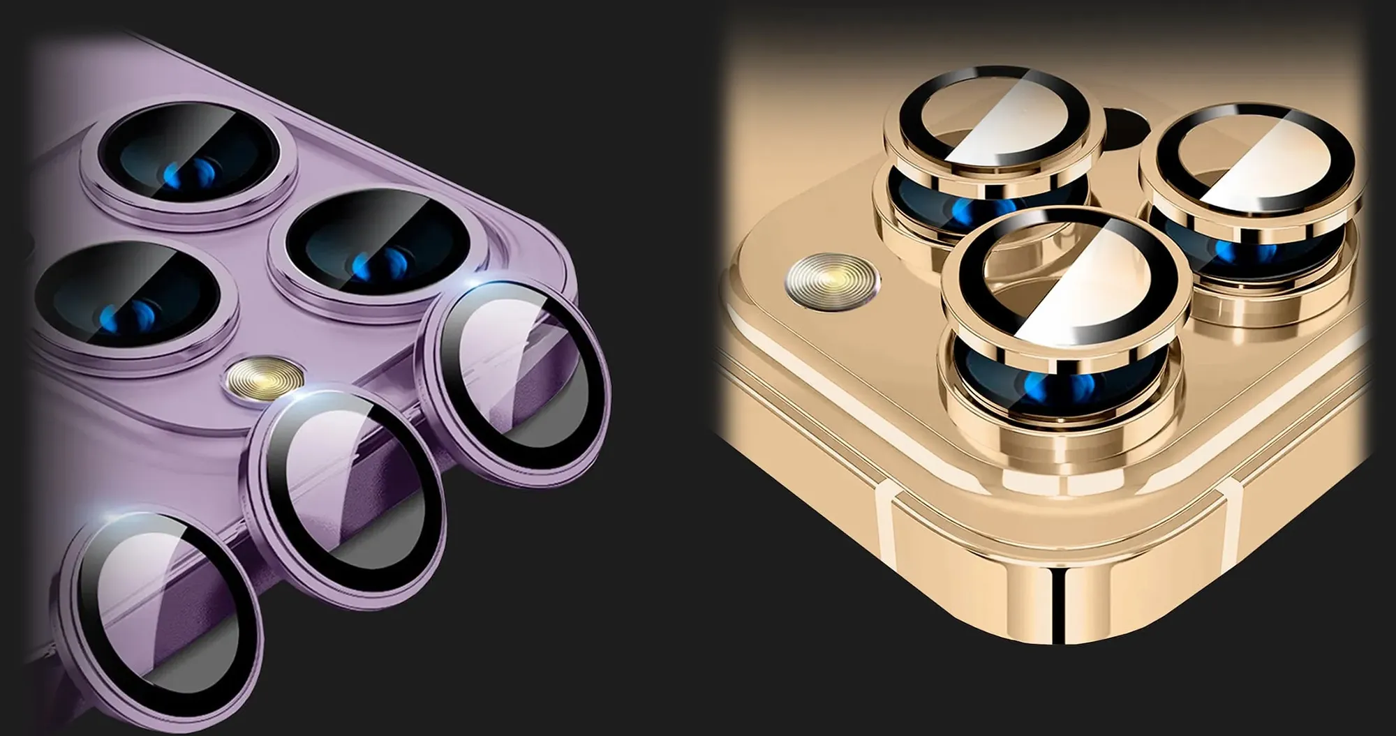 Защитное стекло iLera для камеры iPhone 15 Pro/15 Pro Max (White Titanium)