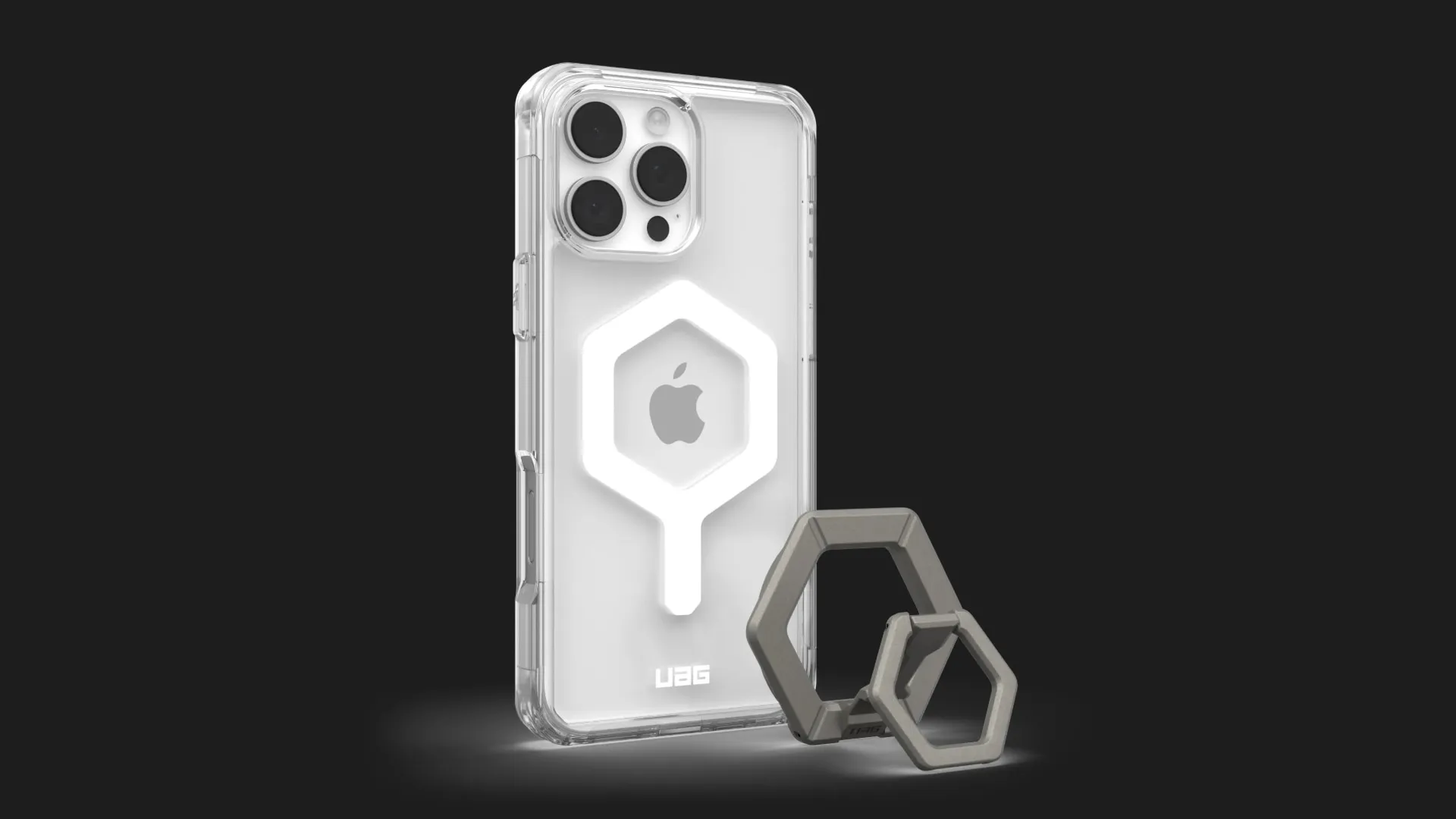 Чохол UAG Plyo Magsafe для iPhone 16 Pro Max (Ice White/Titanium Stand)