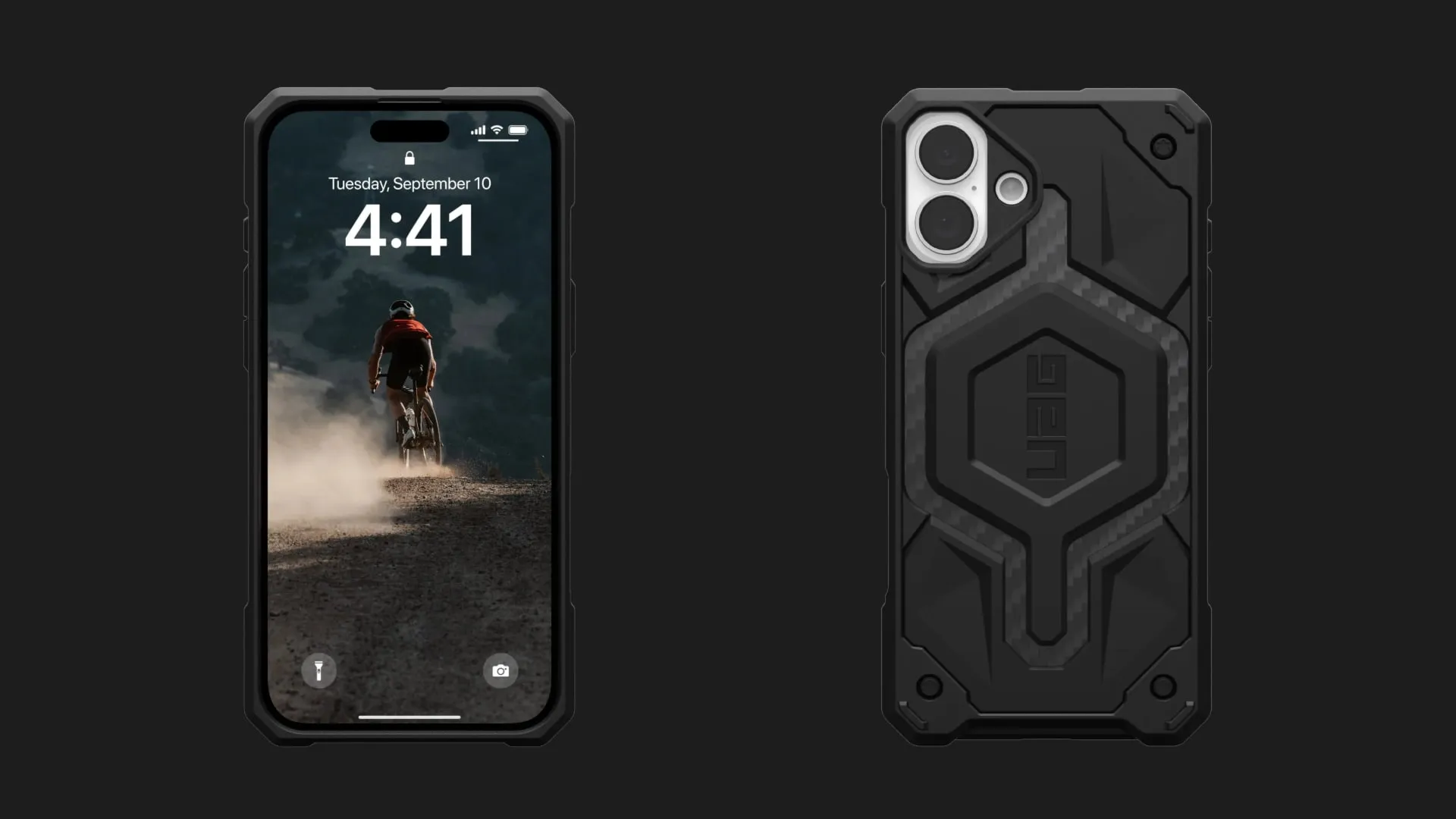 Чехол UAG Monarch для iPhone 16 (Carbon Fiber)