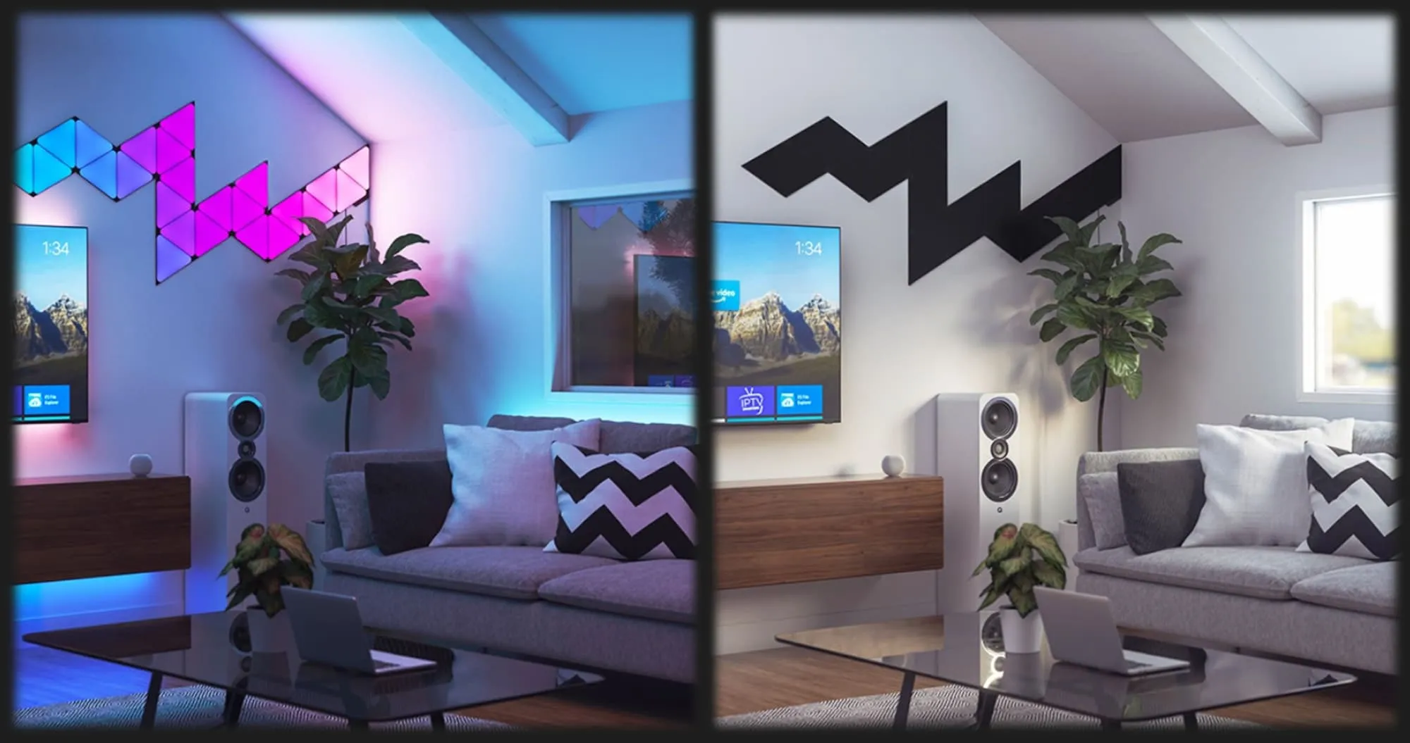 Розумна система освітлення Nanoleaf Shapes Ultra Black Triangles Starter Kit, Apple Homekit, 9 шт (Black)