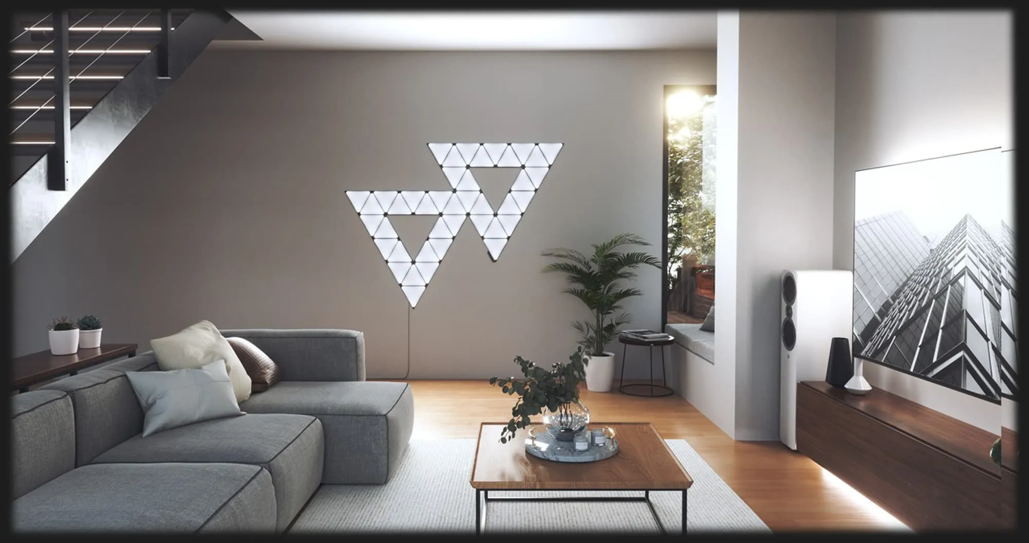 Розумна система освітлення Nanoleaf Shapes Ultra Black Triangles Starter Kit, Apple Homekit, 9 шт (Black)