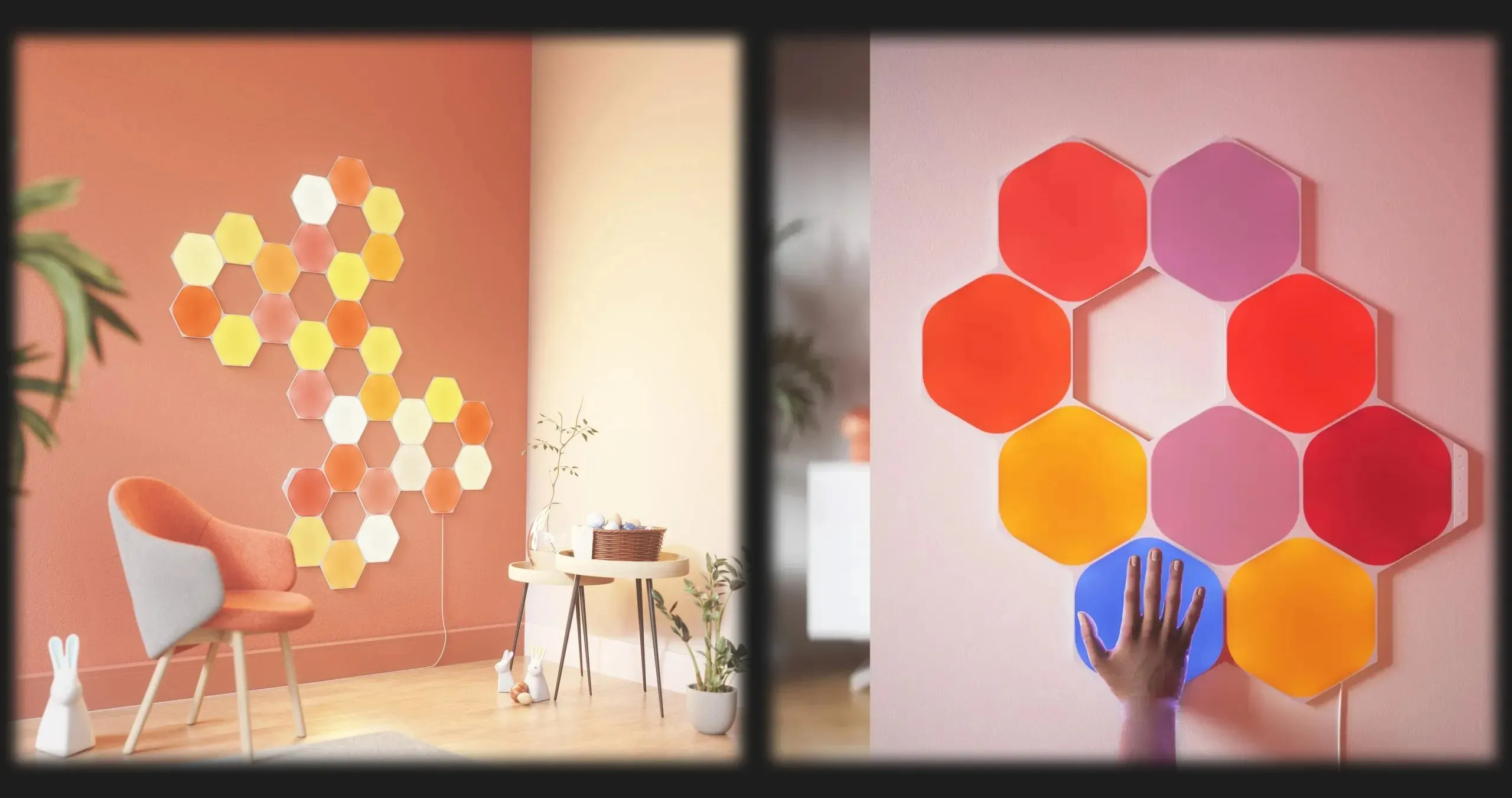 Розумна система освітлення Nanoleaf Shapes Ultra Black Hexagons Starter Kit, Apple Homekit, 9шт (Black)