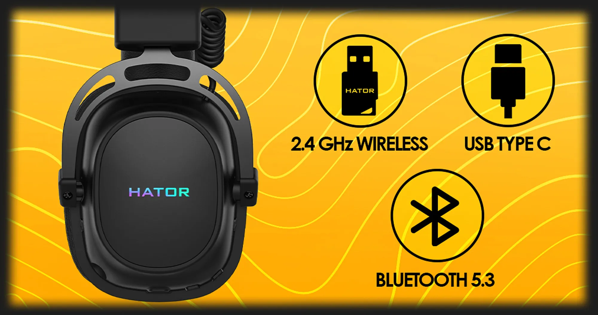 Игровая гарнитура Hator Hypergang 2 Wireless Tri-mode (Black) (HTA-950) (UA)