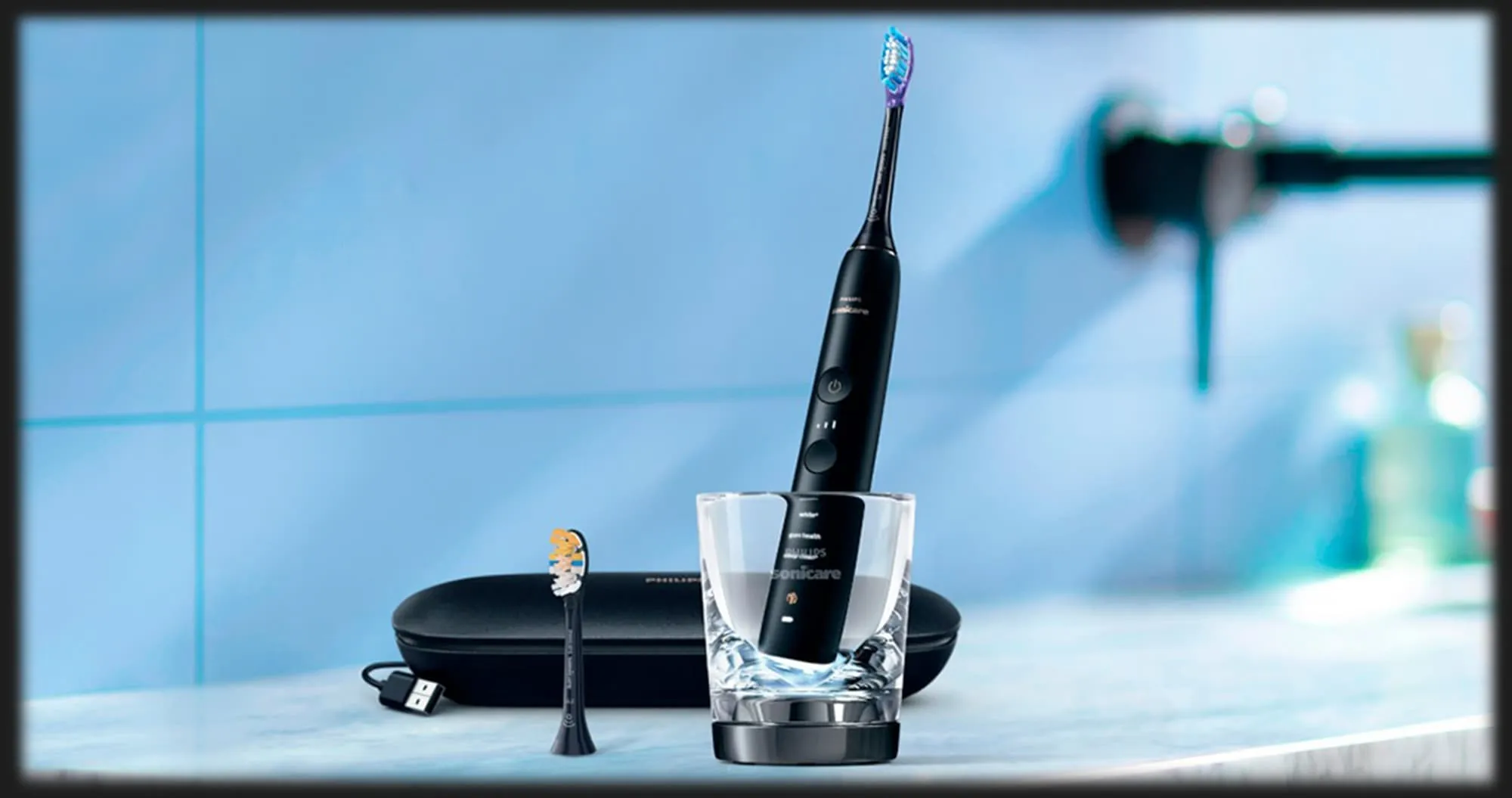 Набор зубных электрощеток Philips Sonicare DiamondClean 9000 (Black/White)