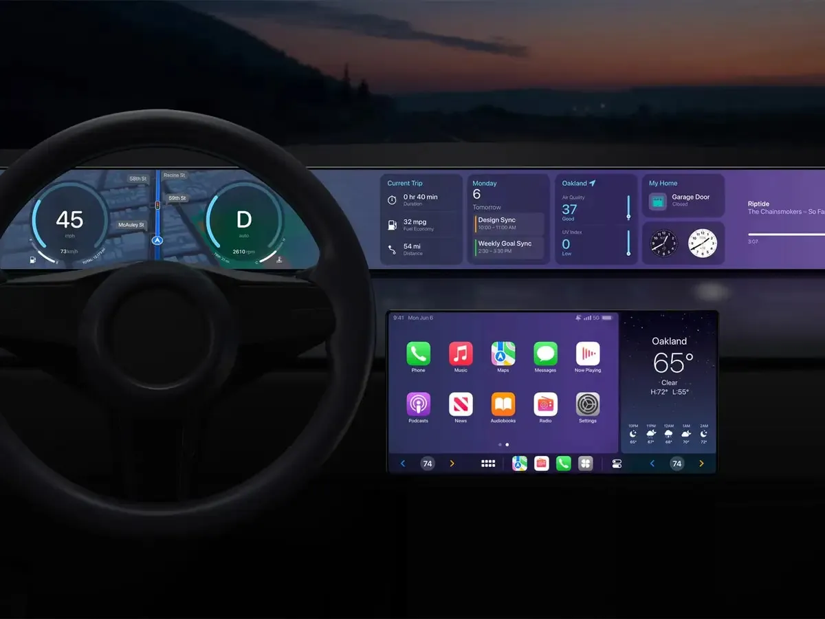 Климат-контроль в интерфейсе CarPlay