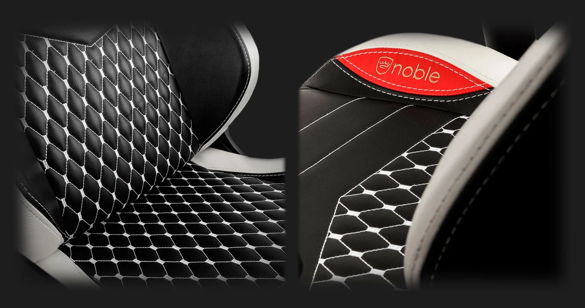 Кресло для геймеров Noblechairs EPIC Real Leather (Black/White/Red) (UA)