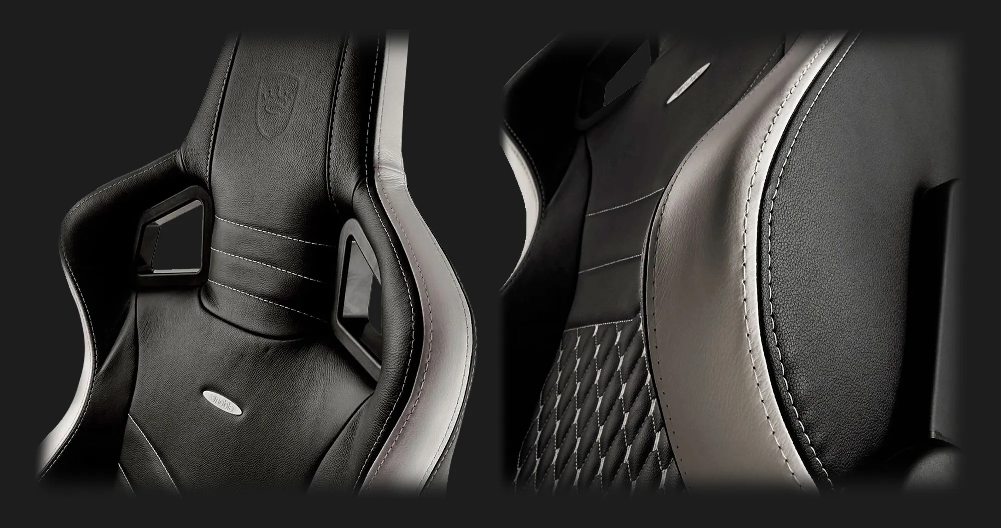 Крісло для геймерів Noblechairs EPIC Real Leather (Black/White/Red) (UA)