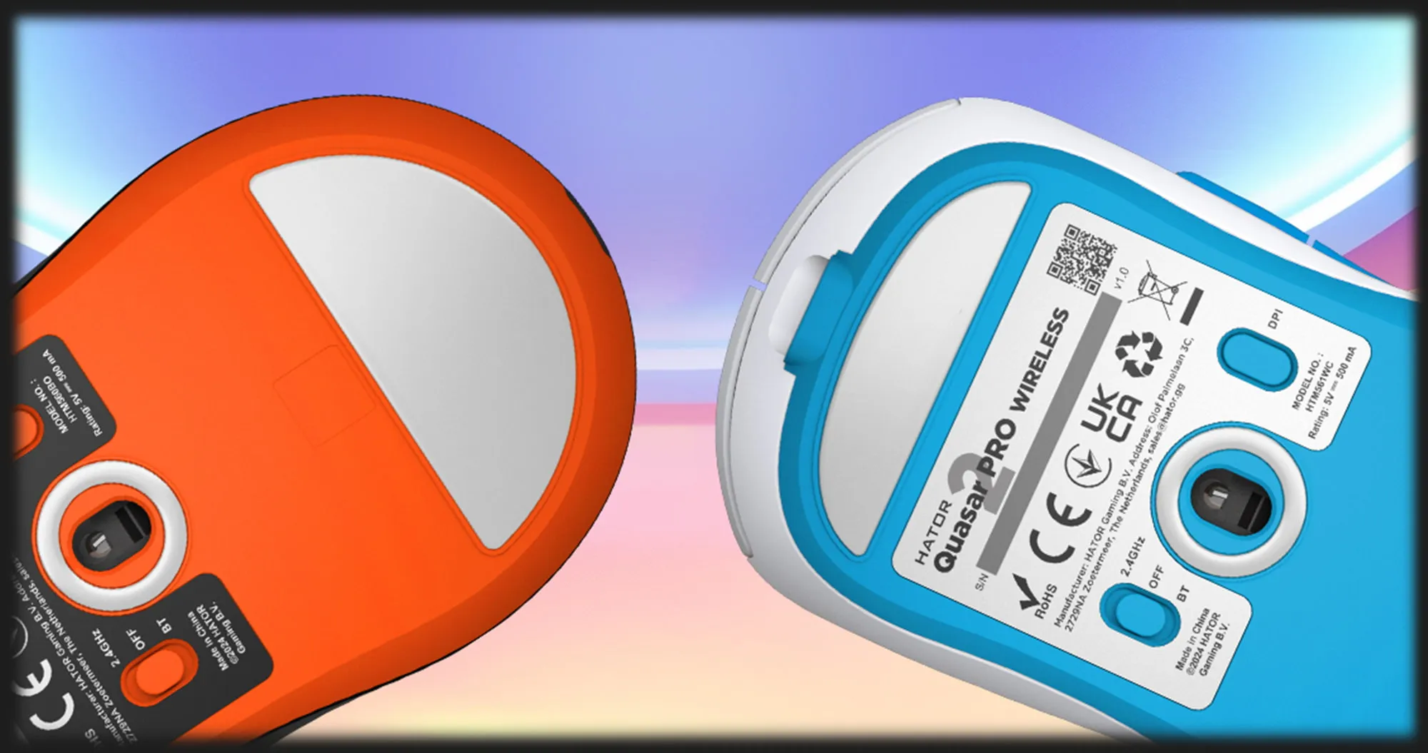 Игровая мышь HATOR Quasar 2 PRO wireless (HTM560BO) (Black/Orange) (UA)