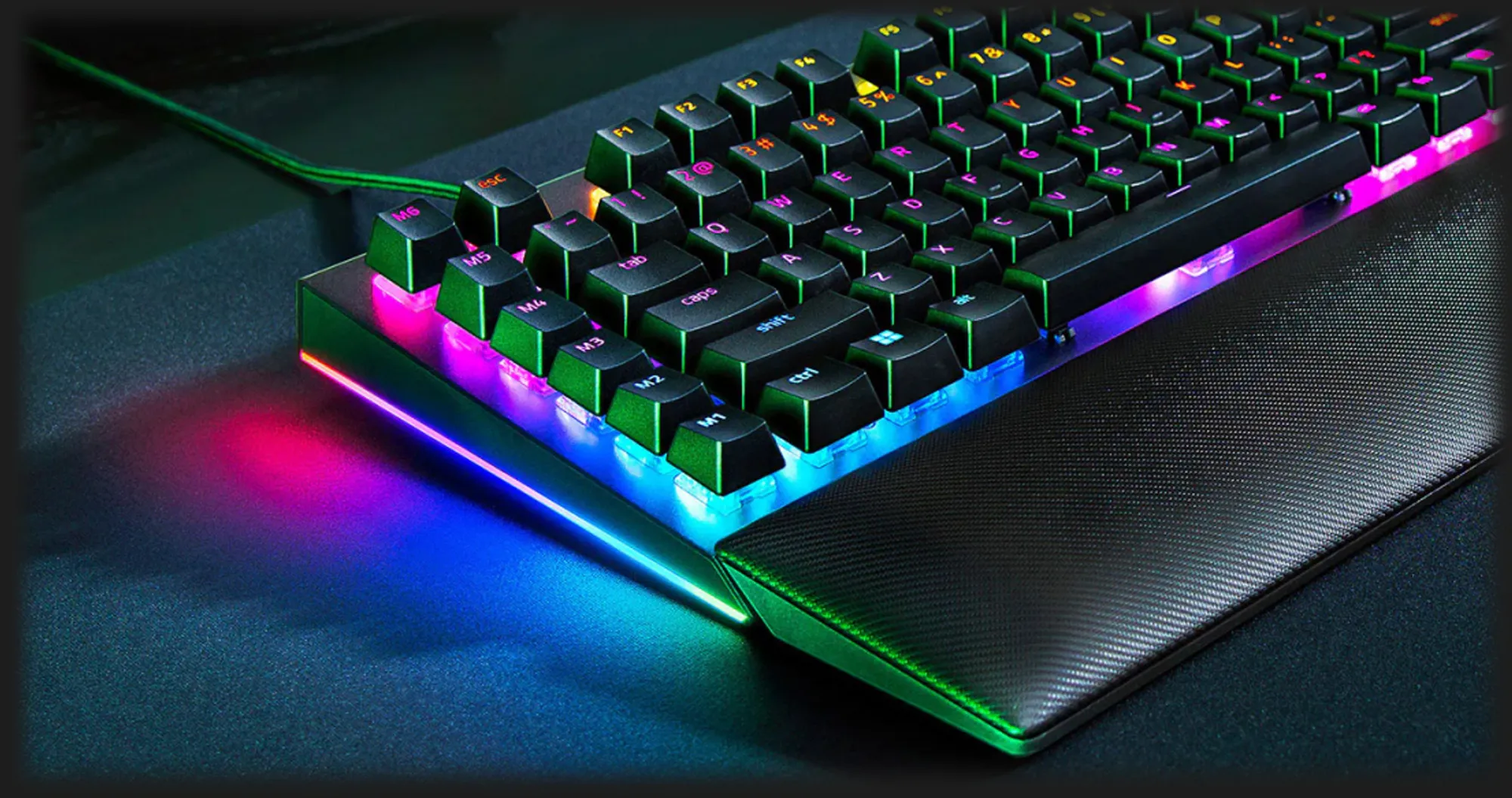 Клавіатура ігрова RAZER BlackWidow V4, Green Switch, UKR (Black) (RZ03-04690100-R3M1) (UA)