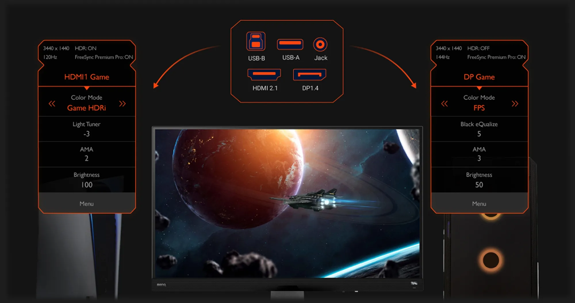 Монитор BenQ 32&quot; EX3210U IPS 144Hz 9H.LKHLB.QBE (UA)