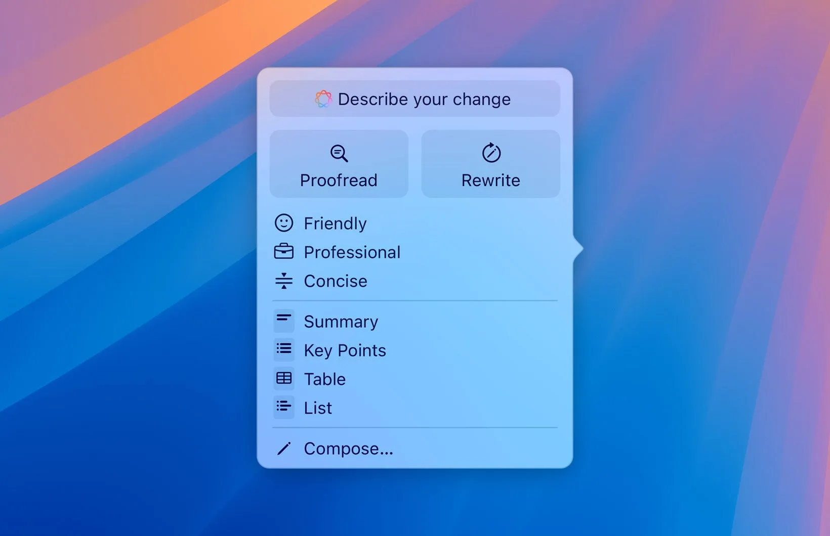 Describe Your Change iOS 18.1