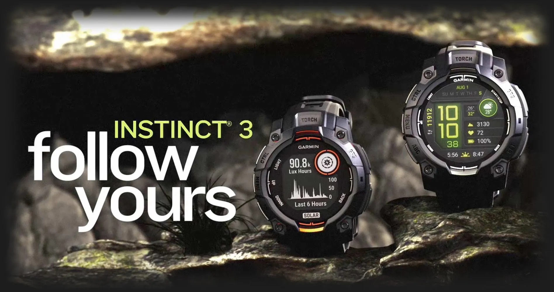 Garmin Instinct 3 50mm Solar Black with Charcoal Band