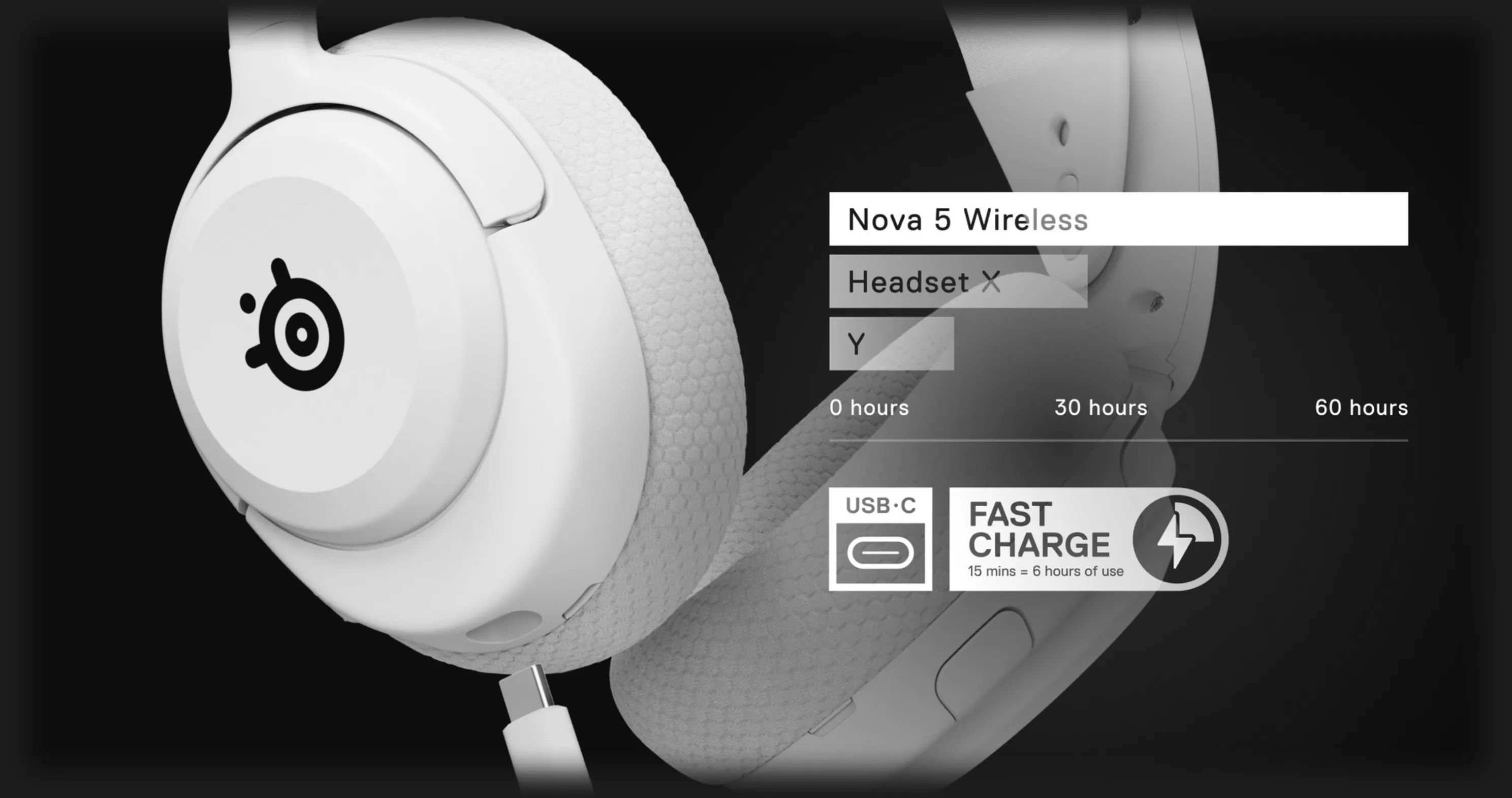Ігрова гарнітура SteelSeries Arctis Nova 5 Wireless MultiPlatform (White) (UA)